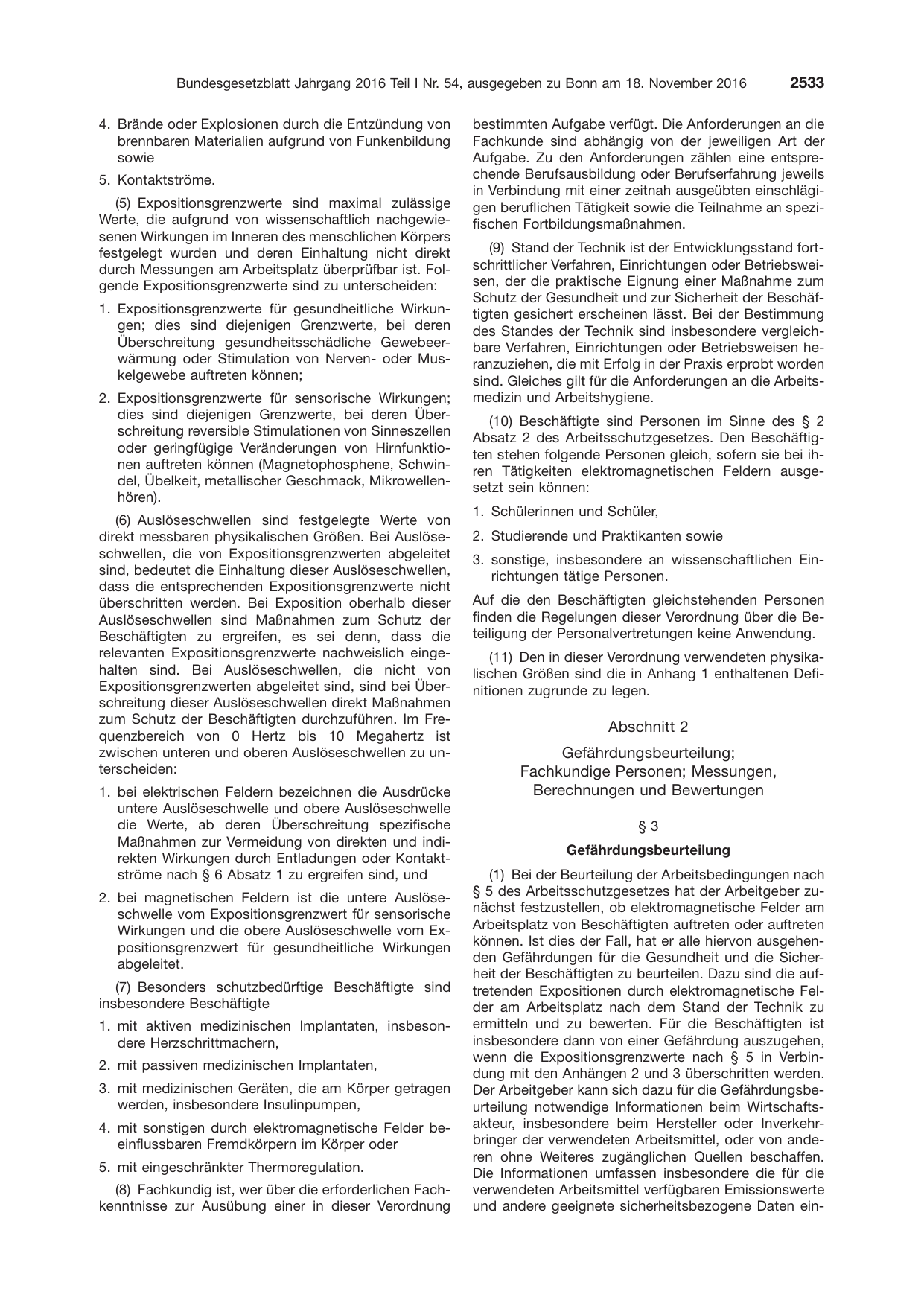 BGBl. 2016, Seite 2533 — Originalseite als Abbildung
