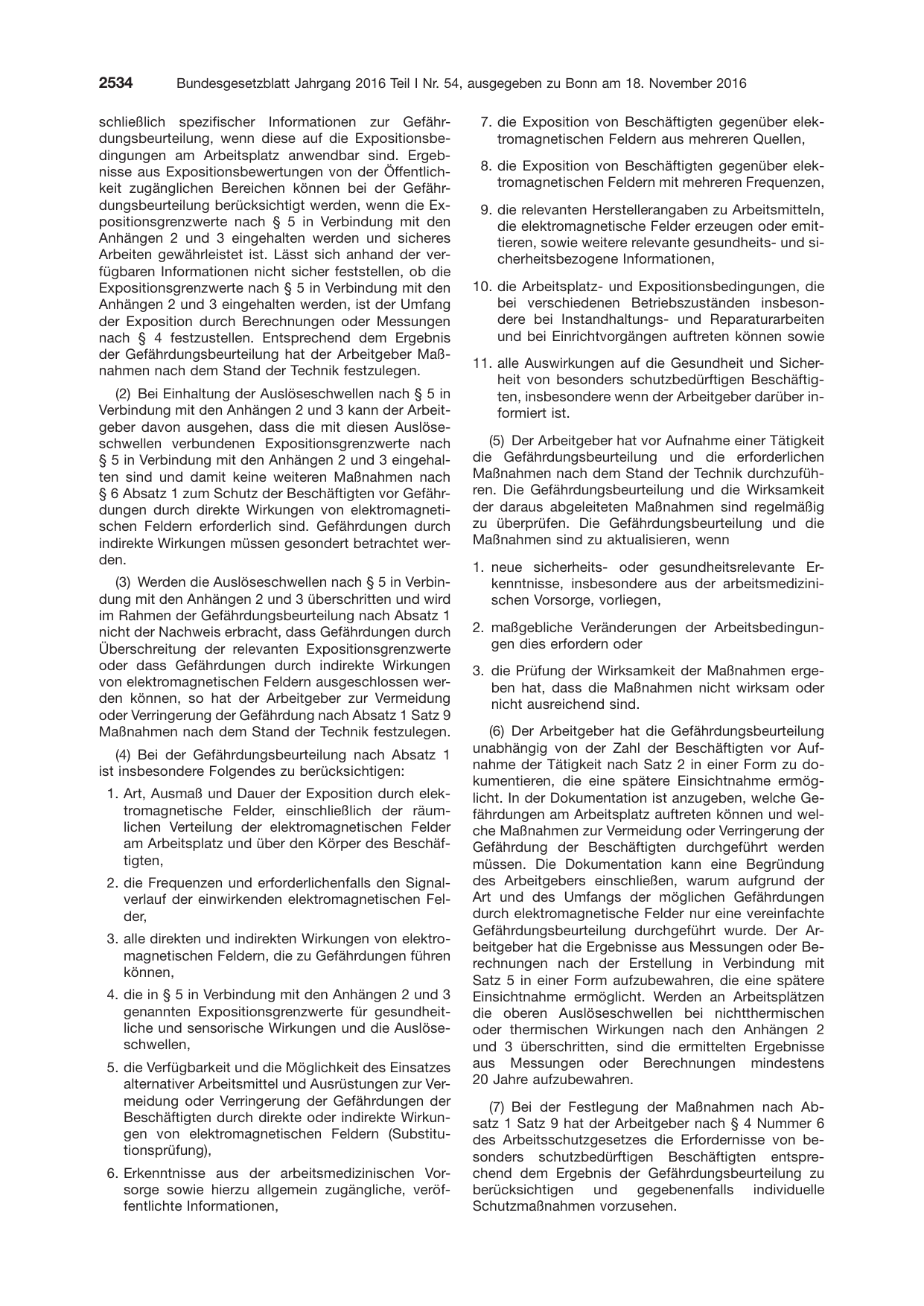 BGBl. 2016, Seite 2534 — Originalseite als Abbildung