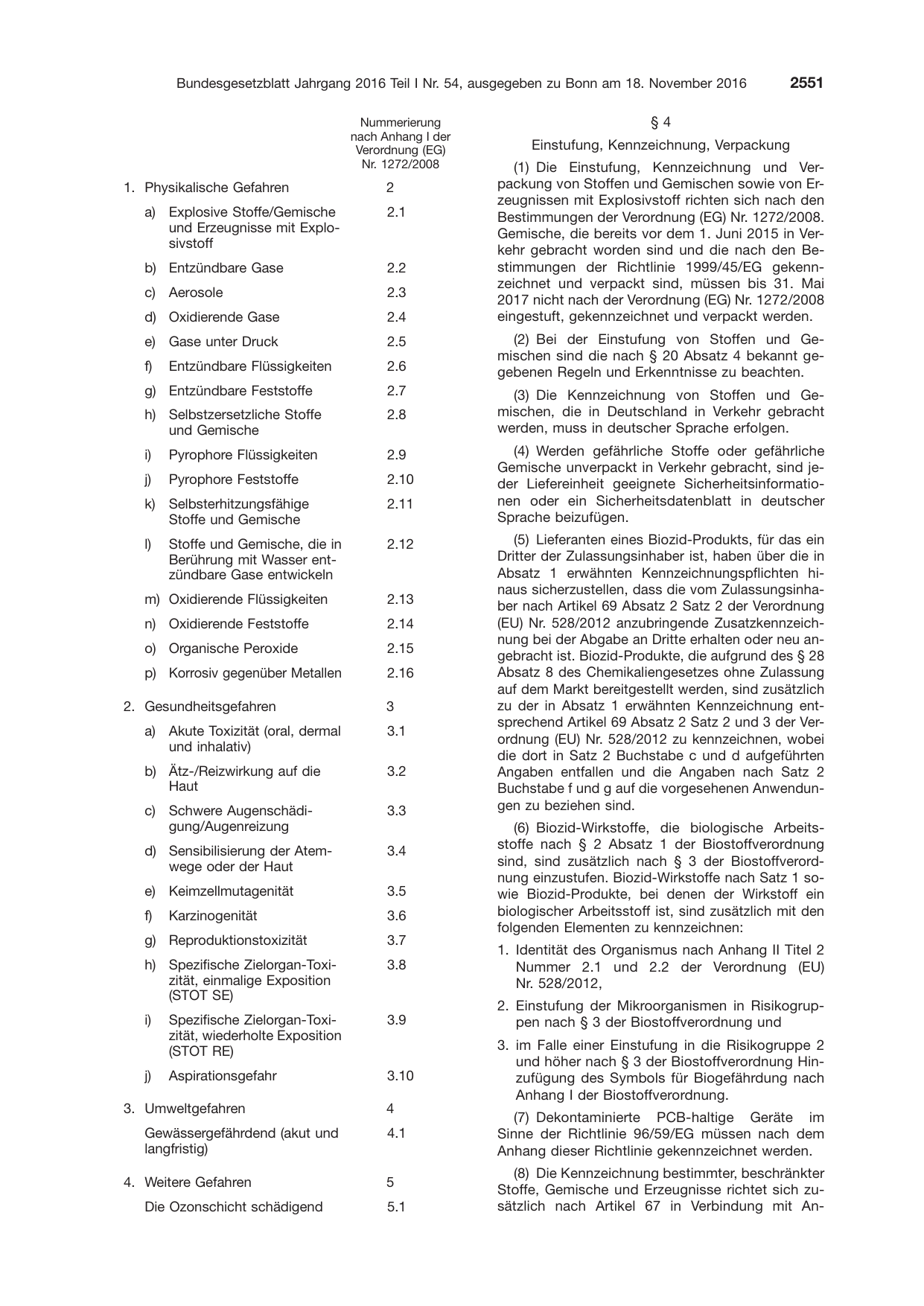 BGBl. 2016, Seite 2551 — Originalseite als Abbildung