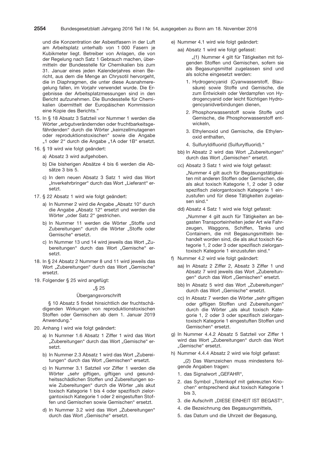 BGBl. 2016, Seite 2554 — Originalseite als Abbildung