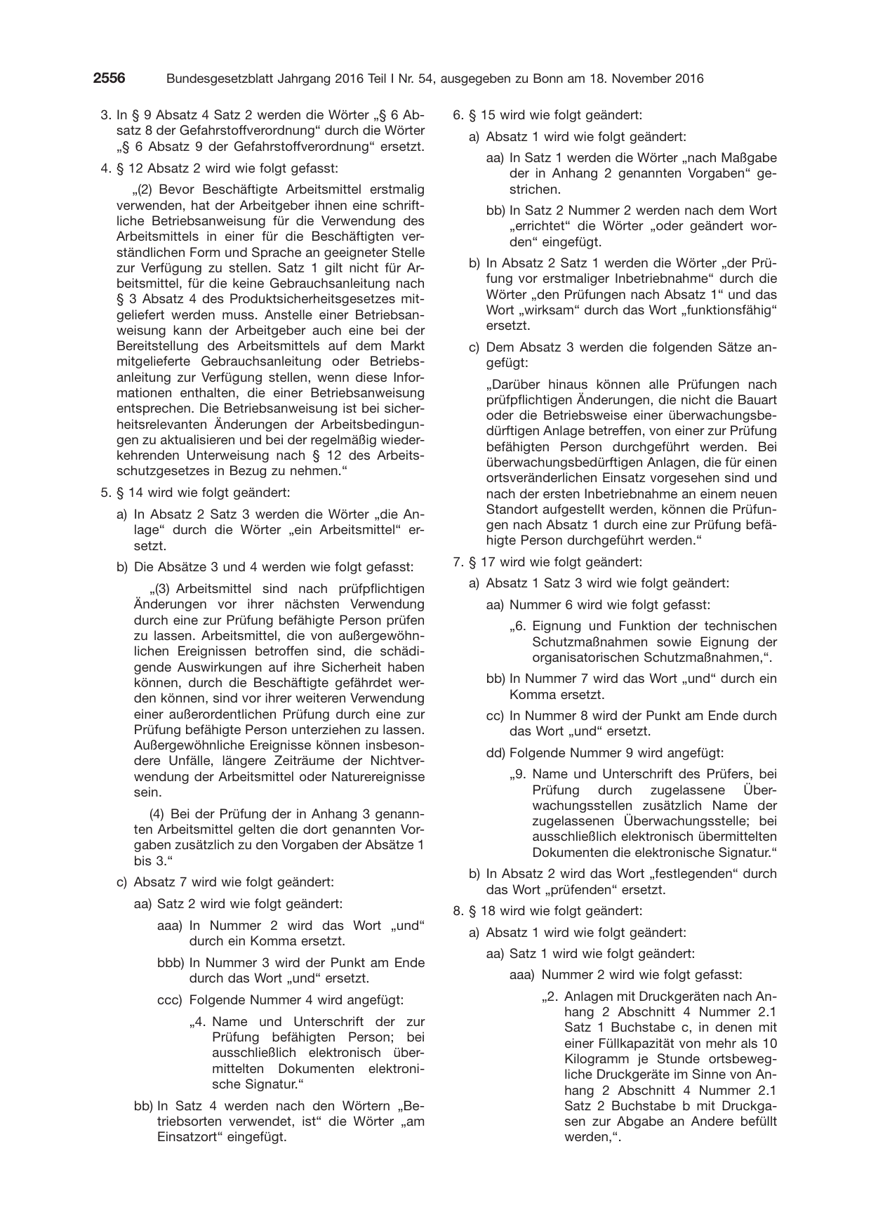 BGBl. 2016, Seite 2556 — Originalseite als Abbildung