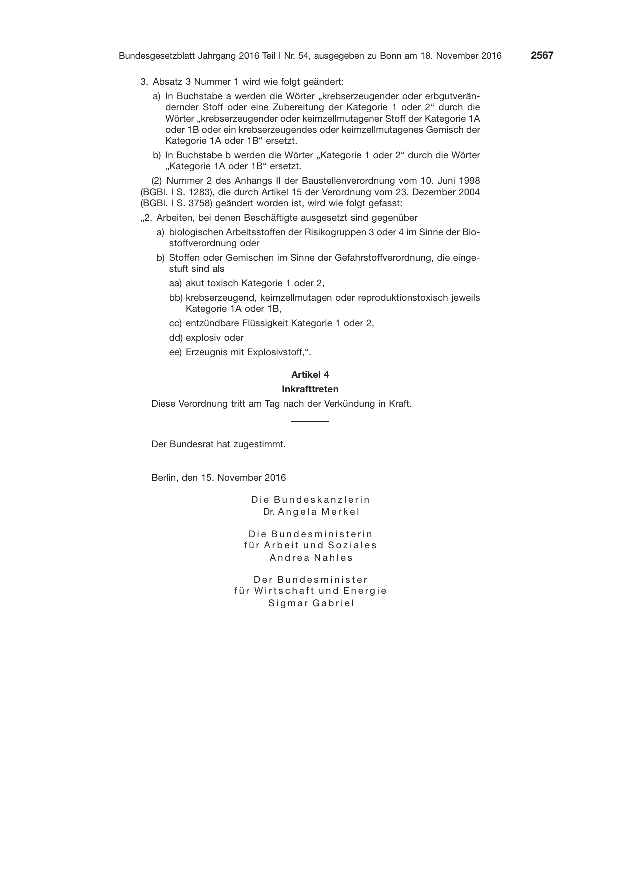 BGBl. 2016, Seite 2567 — Originalseite als Abbildung