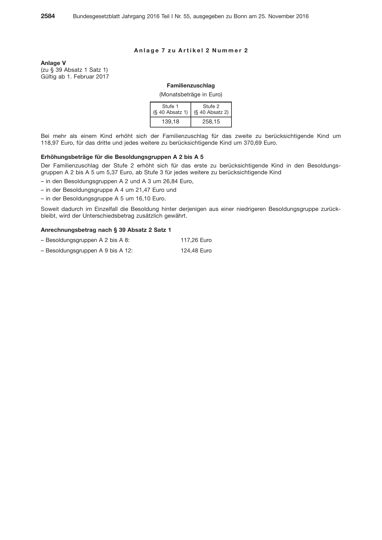 BGBl. 2016, Seite 2584 — Originalseite als Abbildung