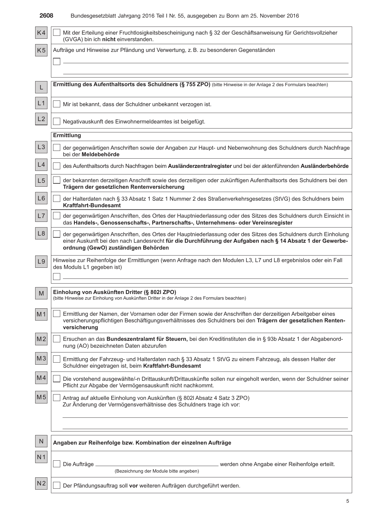 BGBl. 2016, Seite 2608 — Originalseite als Abbildung