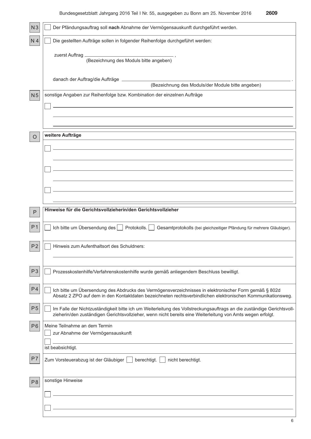 BGBl. 2016, Seite 2609 — Originalseite als Abbildung