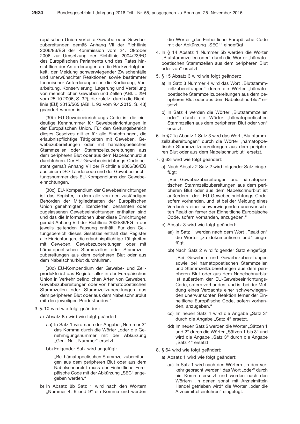 BGBl. 2016, Seite 2624 — Originalseite als Abbildung
