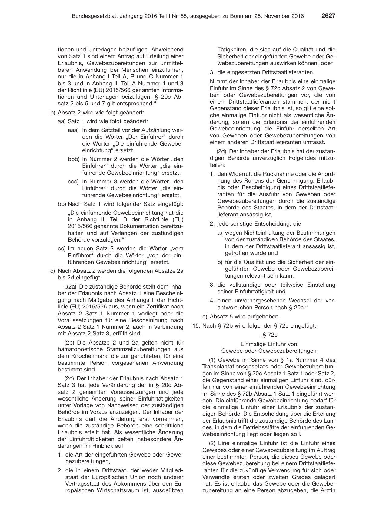 BGBl. 2016, Seite 2627 — Originalseite als Abbildung