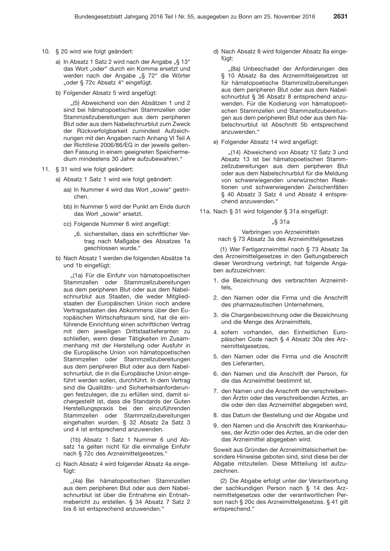 BGBl. 2016, Seite 2631 — Originalseite als Abbildung