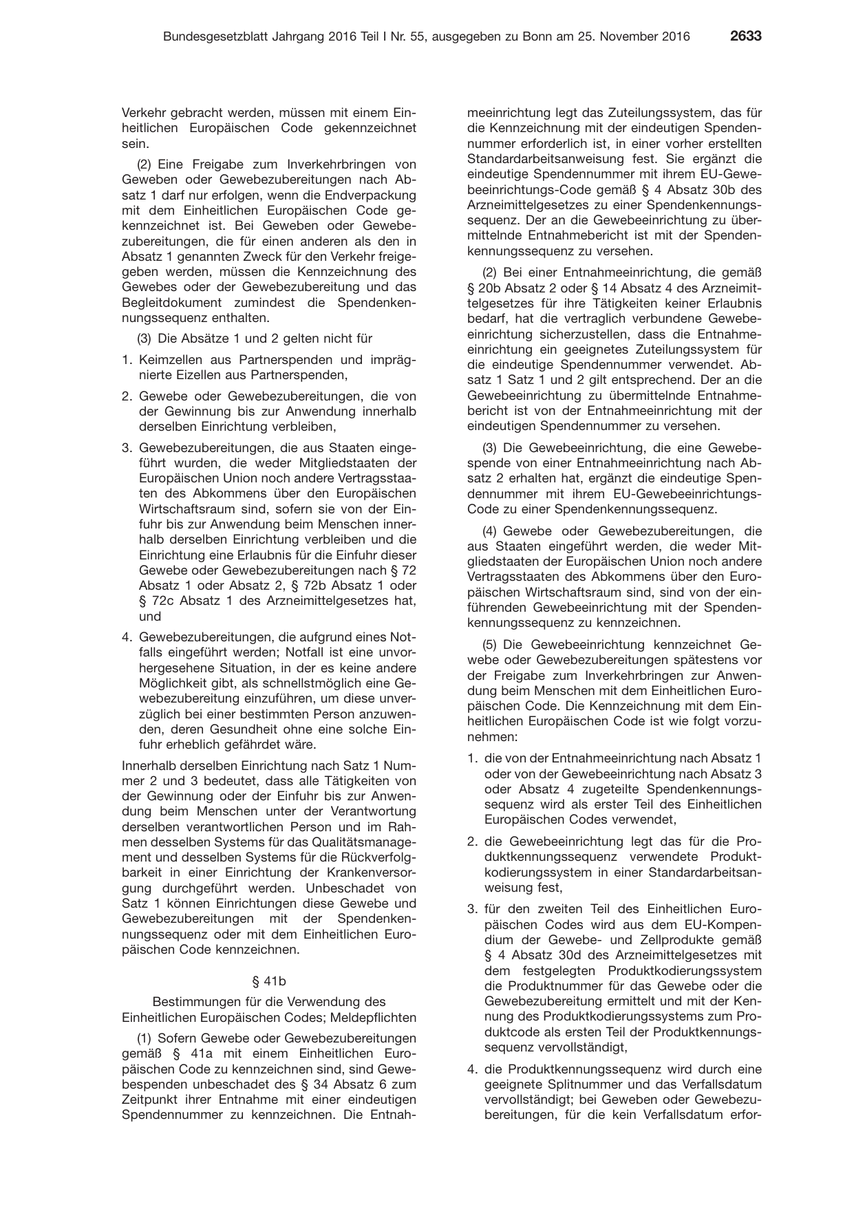 BGBl. 2016, Seite 2633 — Originalseite als Abbildung