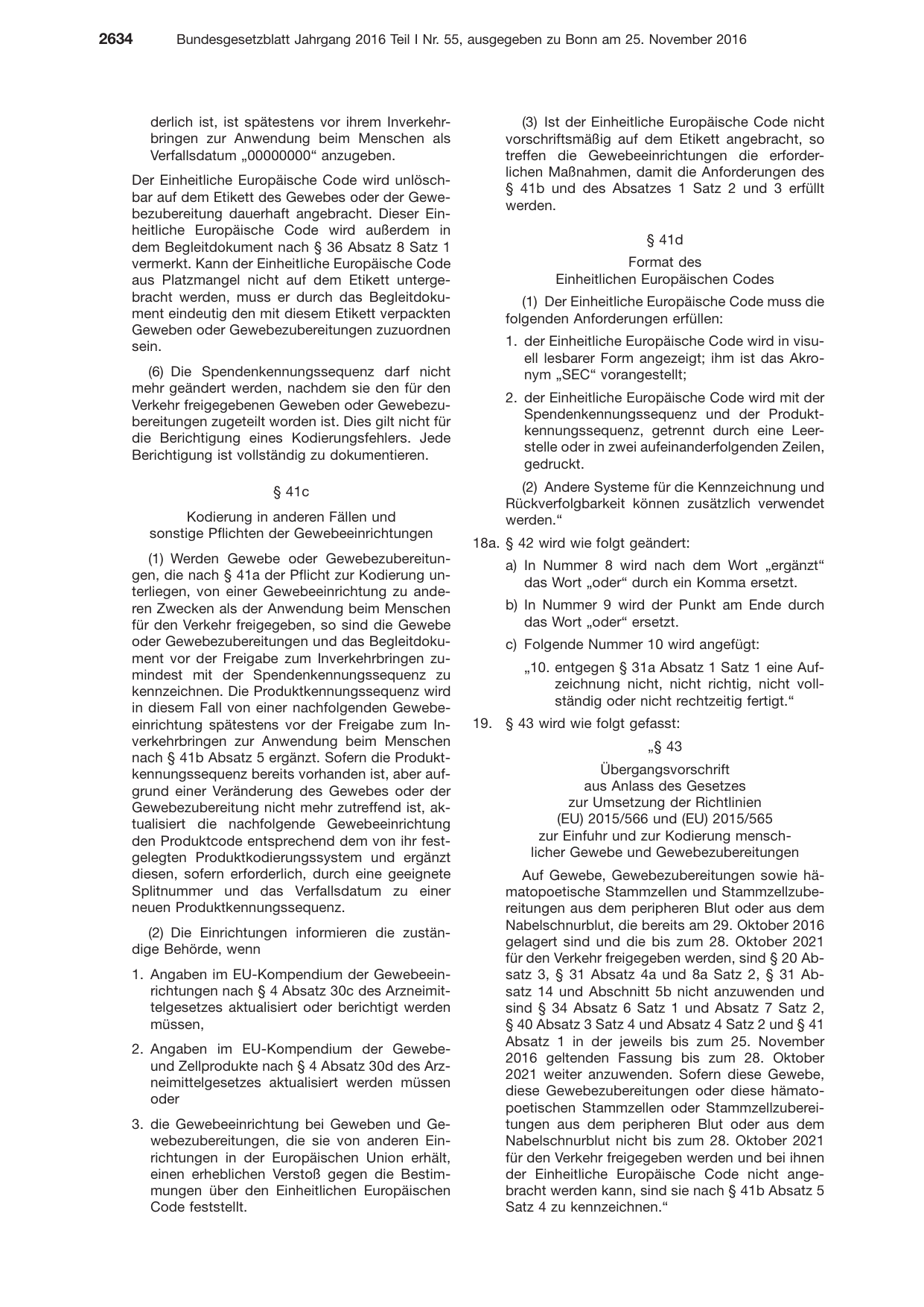 BGBl. 2016, Seite 2634 — Originalseite als Abbildung
