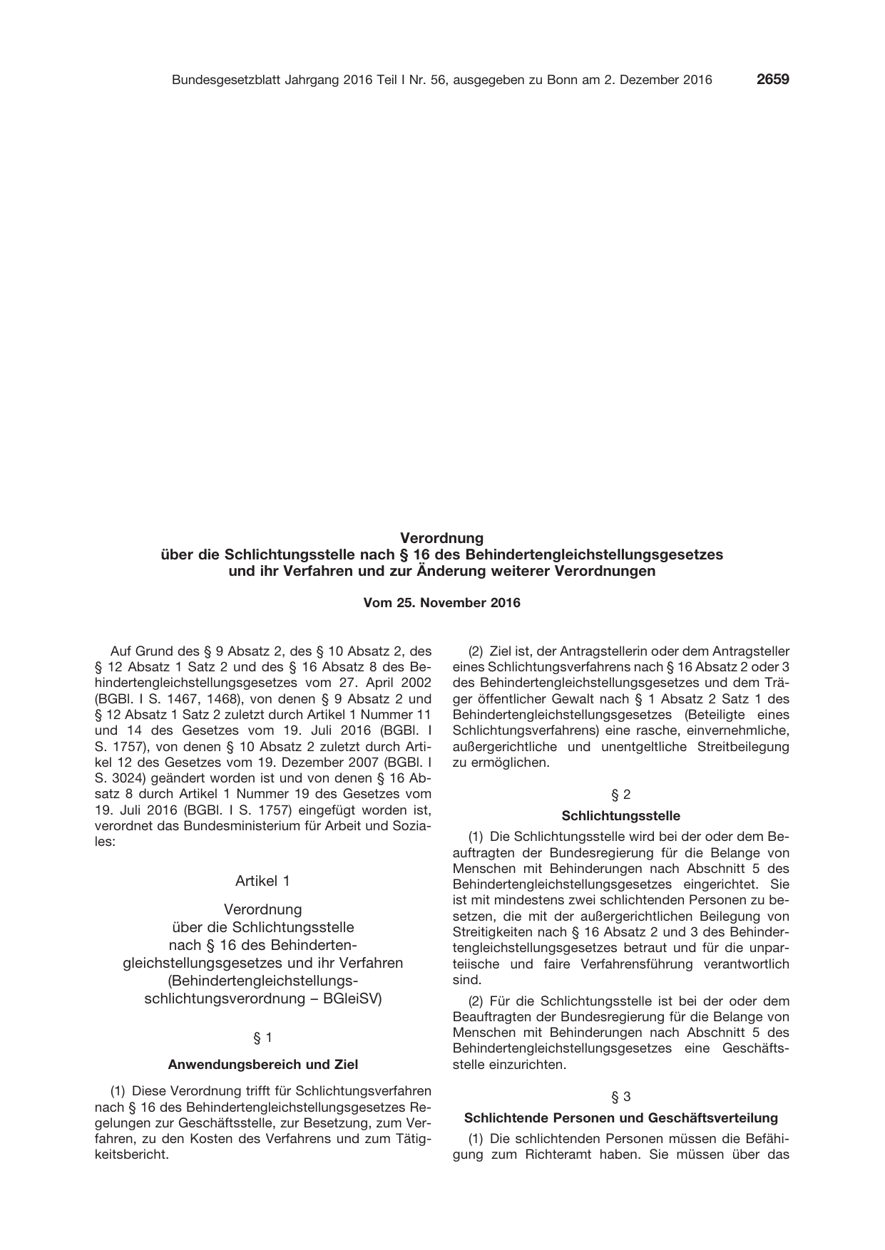 BGBl. 2016, Seite 2659 — Originalseite als Abbildung