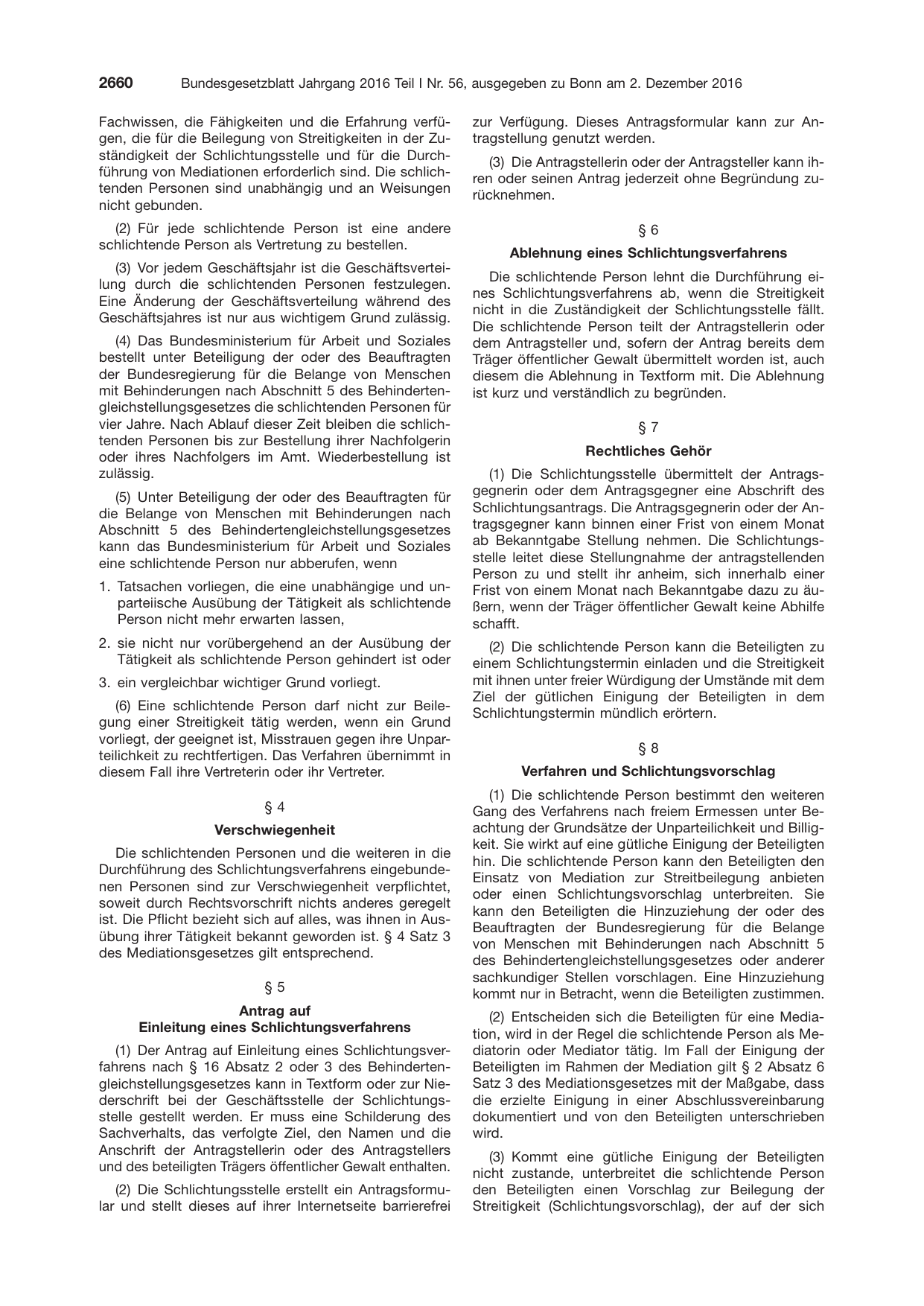 BGBl. 2016, Seite 2660 — Originalseite als Abbildung