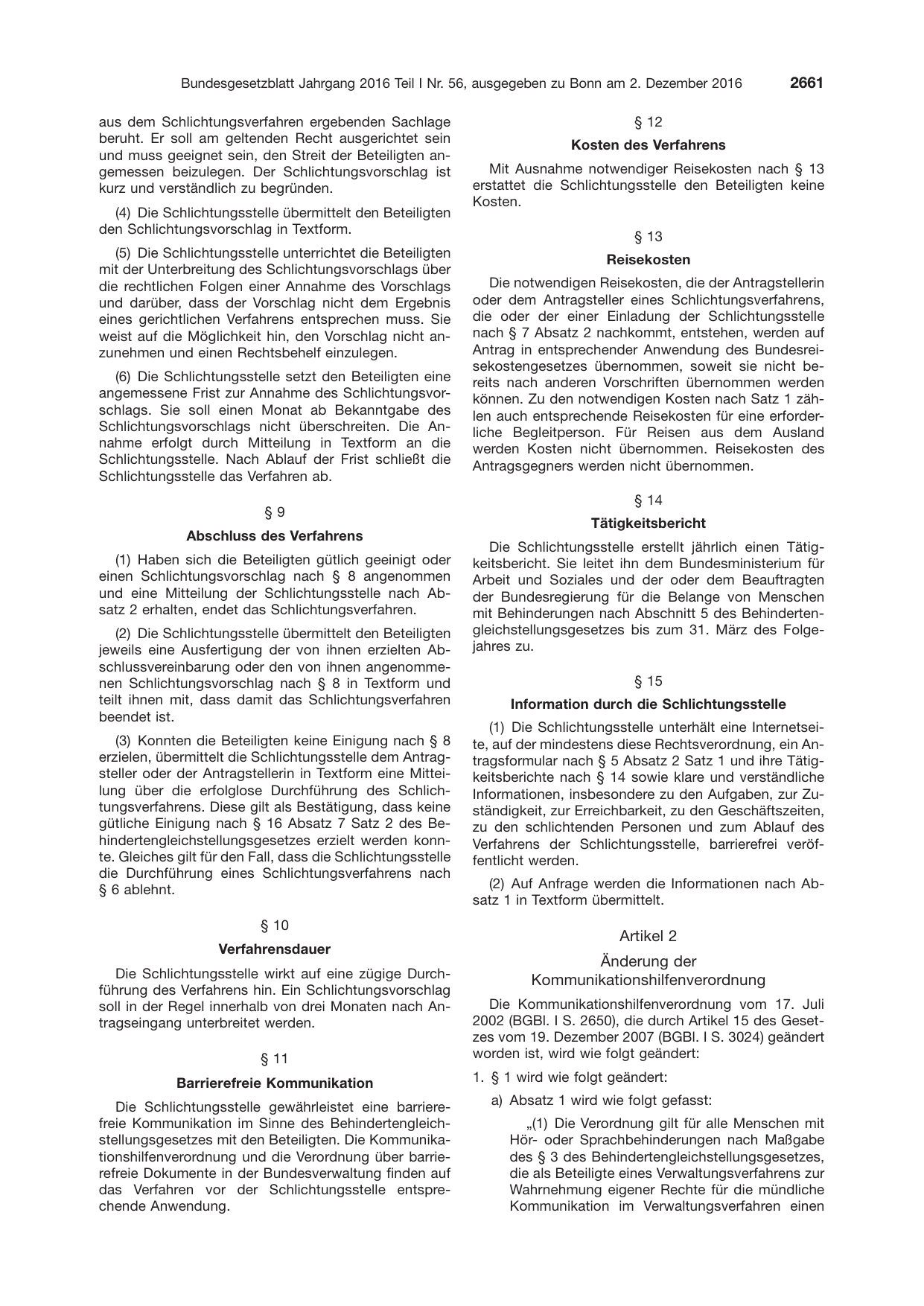 BGBl. 2016, Seite 2661 — Originalseite als Abbildung