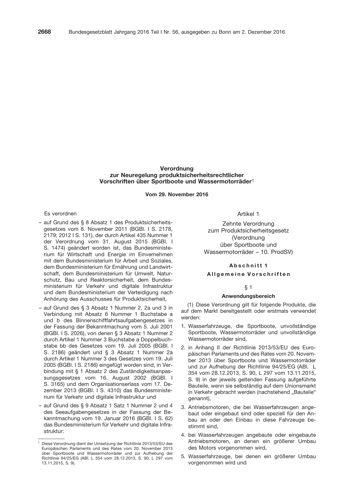 BGBl. 2016, Seite 2668 — Originalseite als Abbildung
