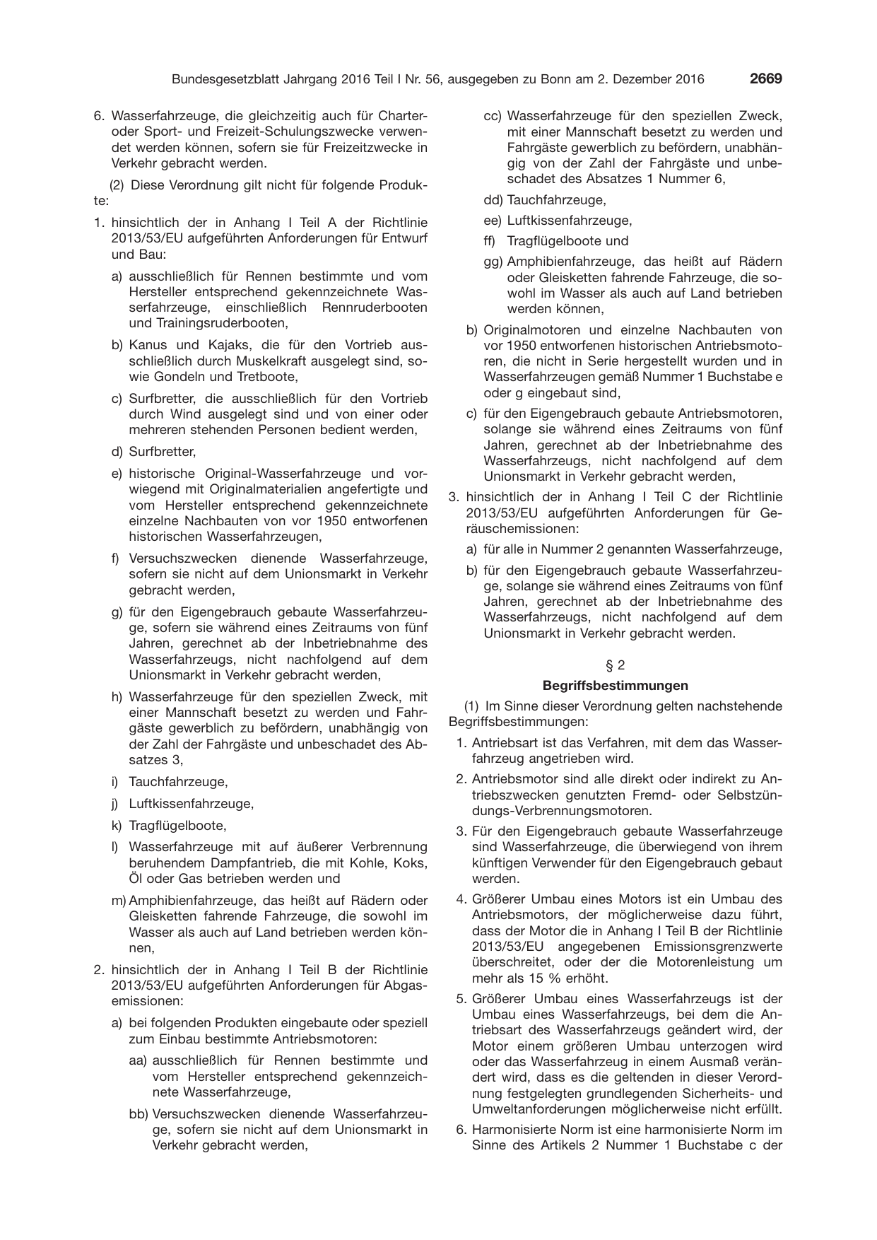 BGBl. 2016, Seite 2669 — Originalseite als Abbildung