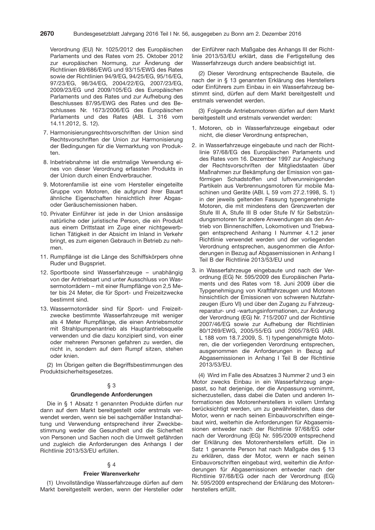 BGBl. 2016, Seite 2670 — Originalseite als Abbildung