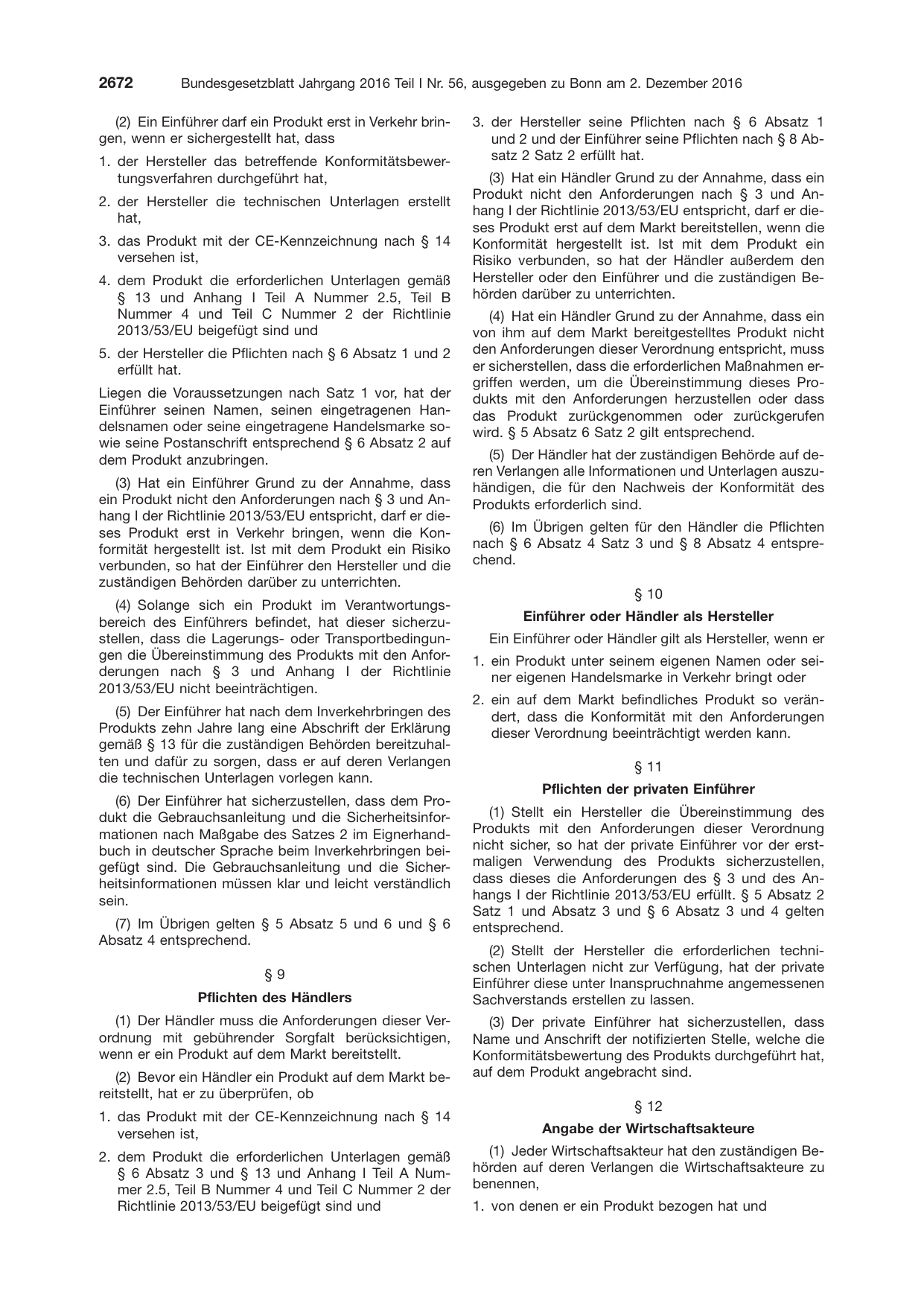 BGBl. 2016, Seite 2672 — Originalseite als Abbildung