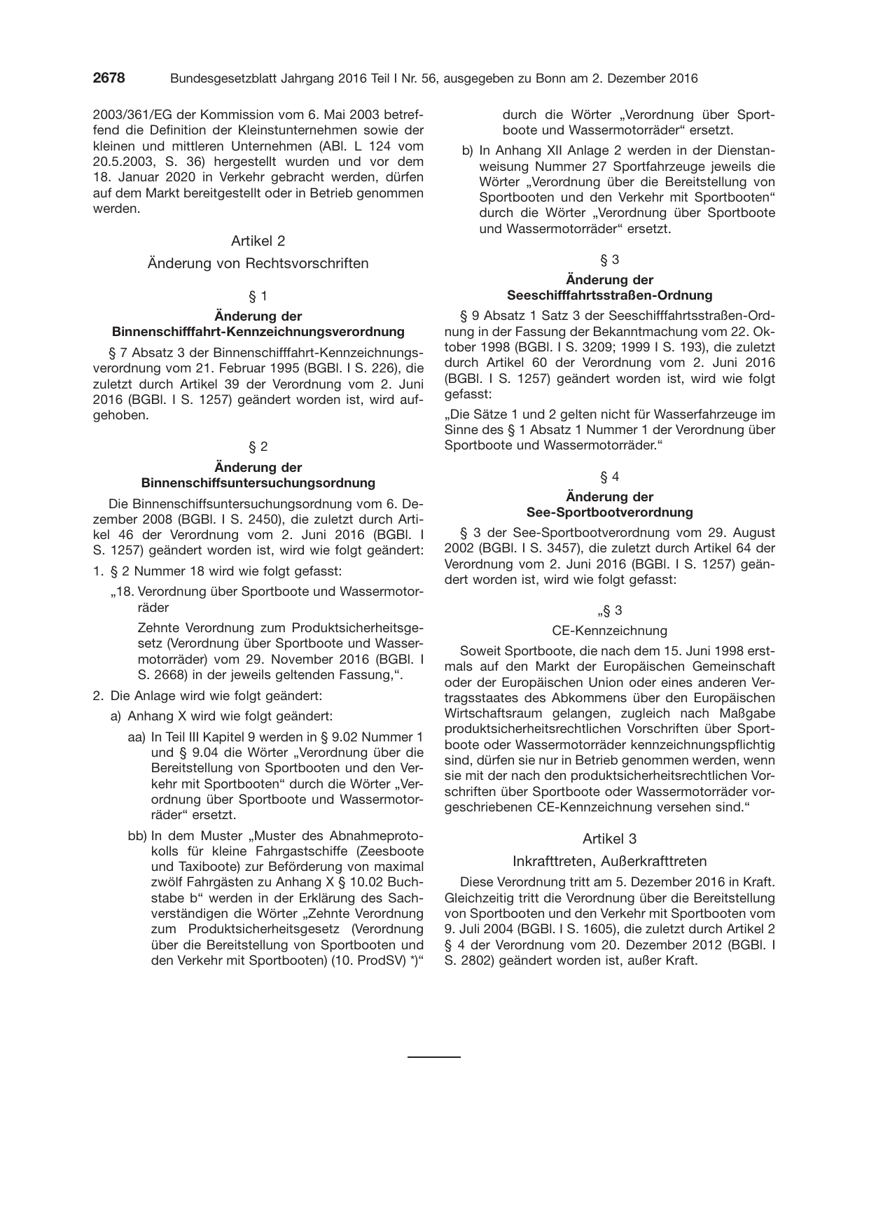 BGBl. 2016, Seite 2678 — Originalseite als Abbildung