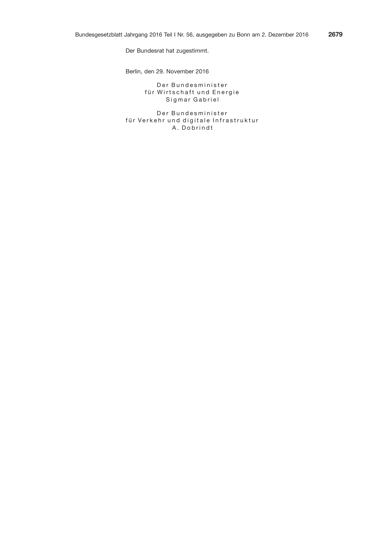 BGBl. 2016, Seite 2679 — Originalseite als Abbildung
