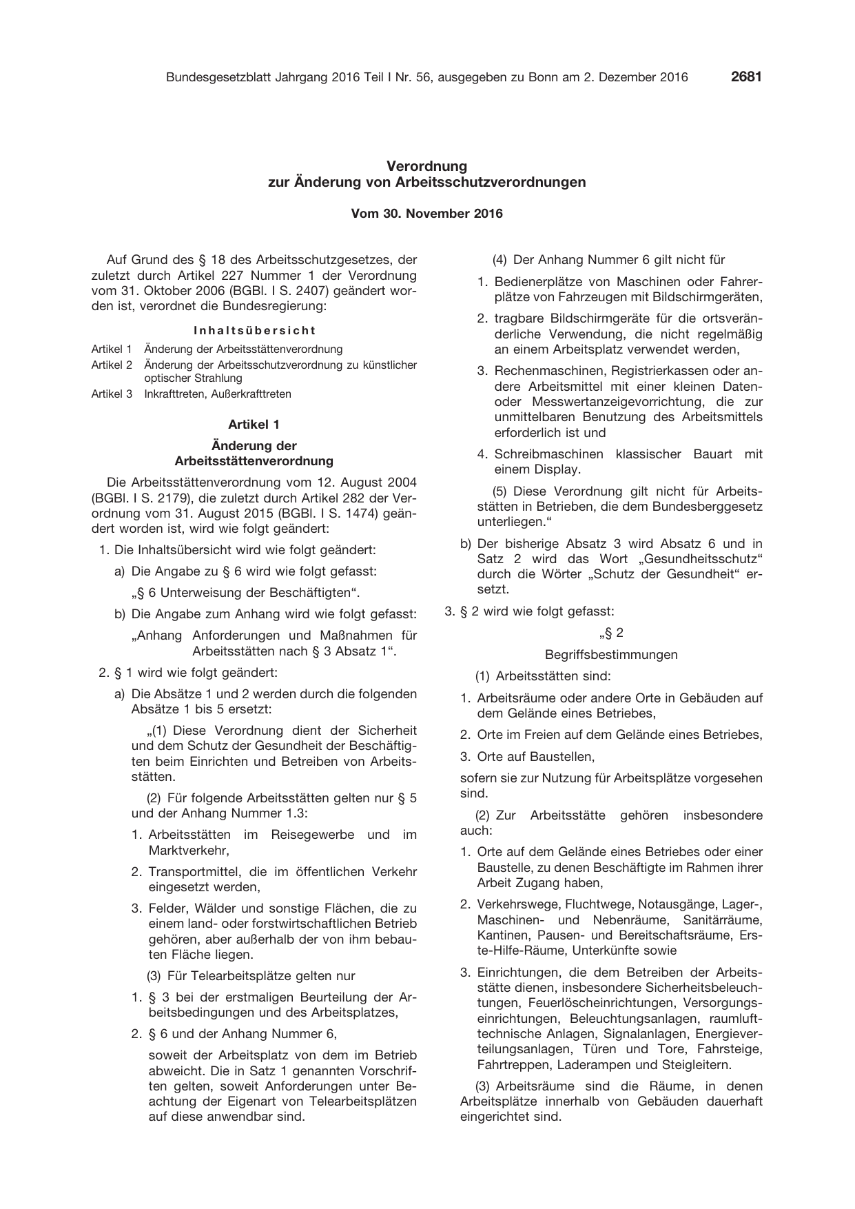 BGBl. 2016, Seite 2681 — Originalseite als Abbildung