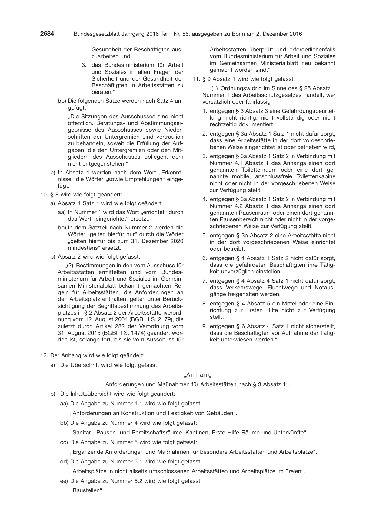 BGBl. 2016, Seite 2684 — Originalseite als Abbildung