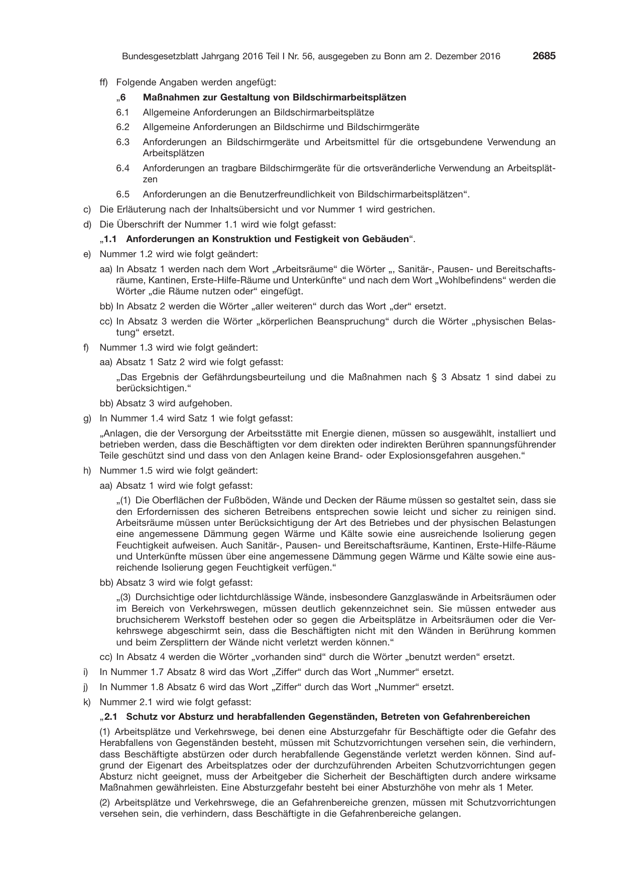 BGBl. 2016, Seite 2685 — Originalseite als Abbildung