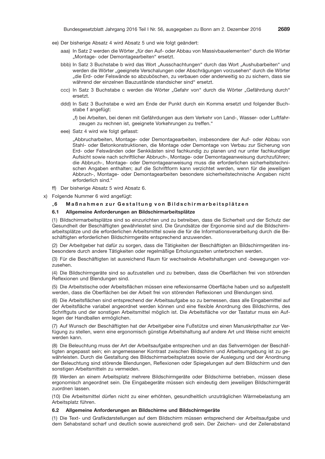 BGBl. 2016, Seite 2689 — Originalseite als Abbildung