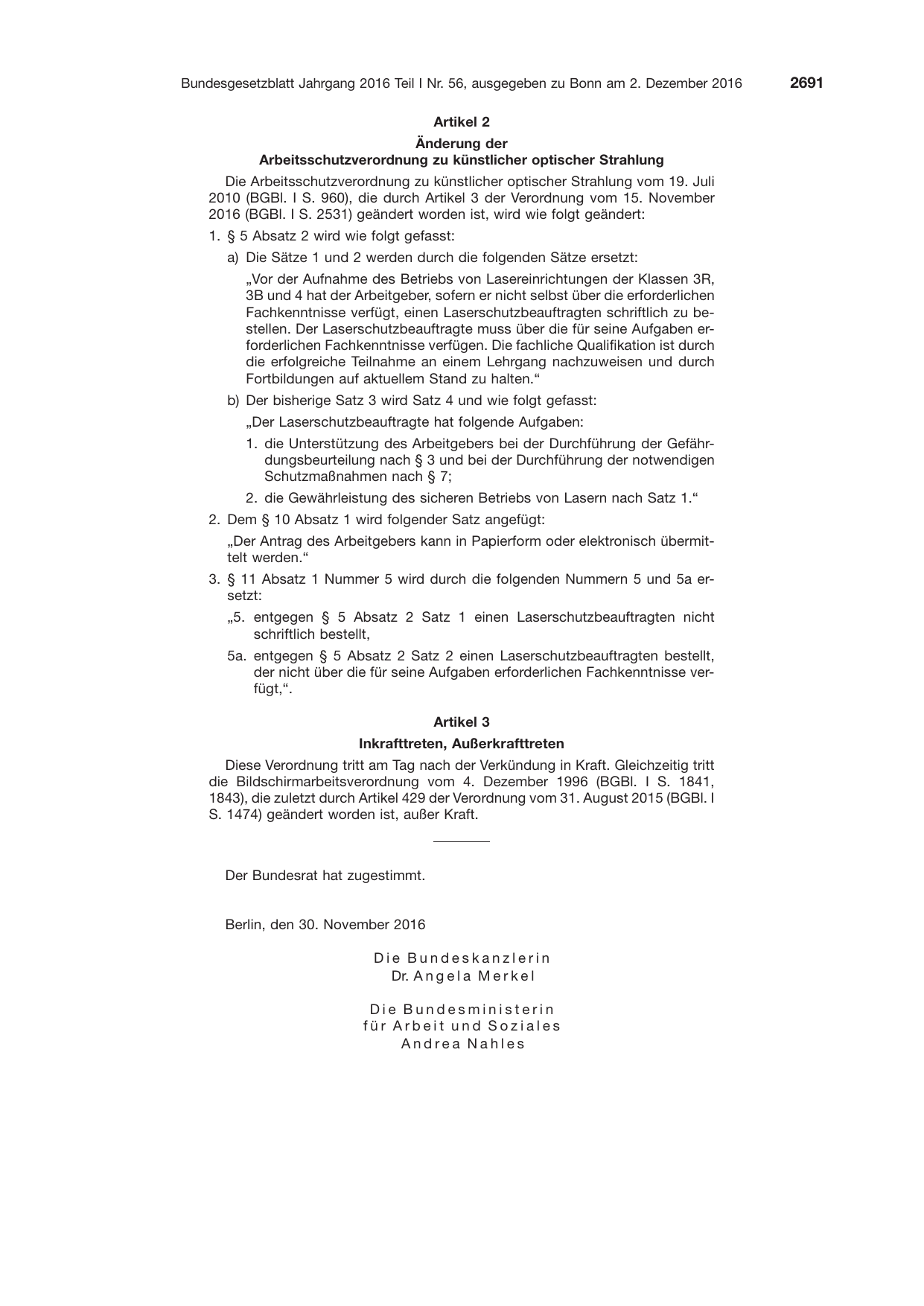 BGBl. 2016, Seite 2691 — Originalseite als Abbildung