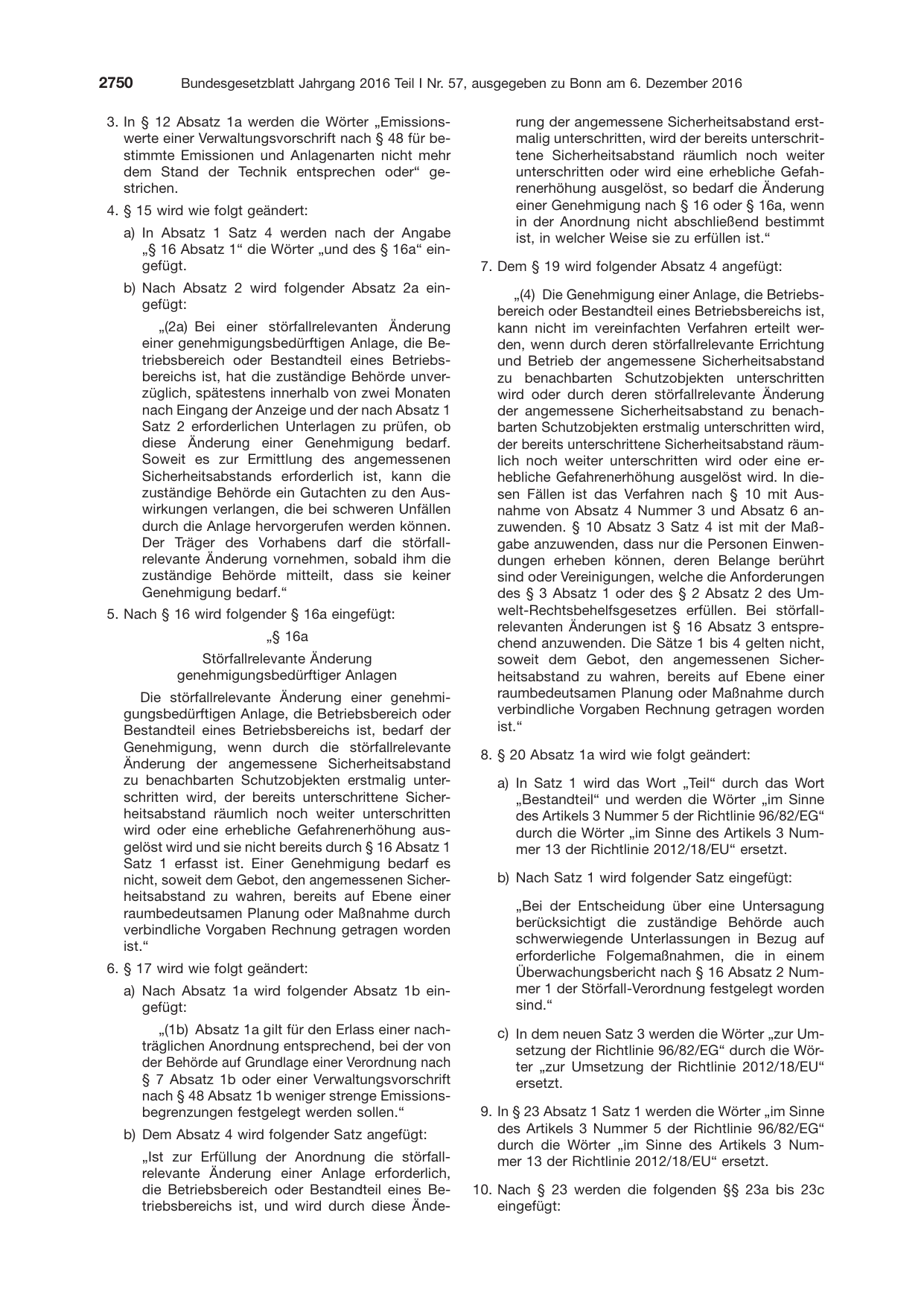 BGBl. 2016, Seite 2750 — Originalseite als Abbildung