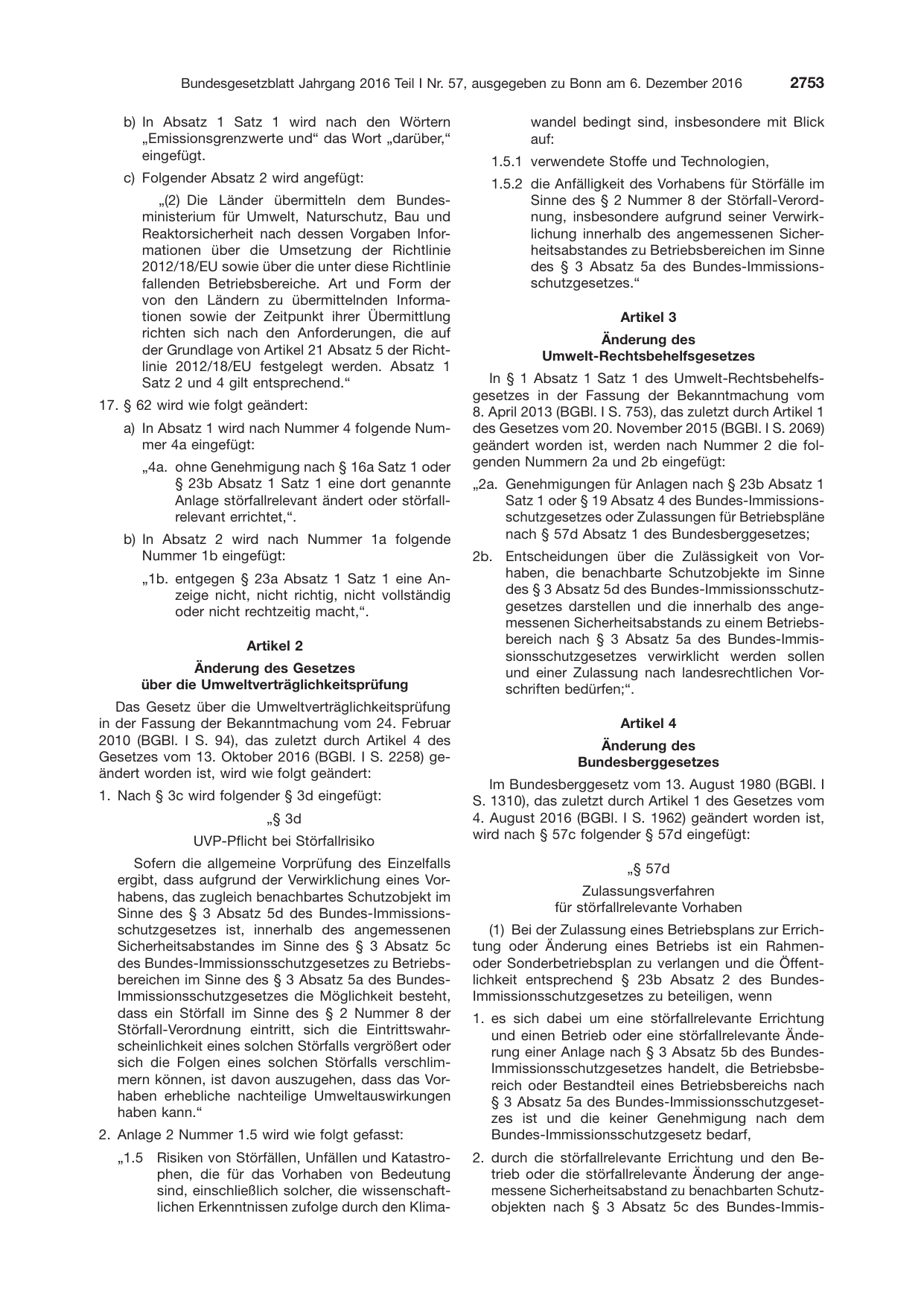 BGBl. 2016, Seite 2753 — Originalseite als Abbildung