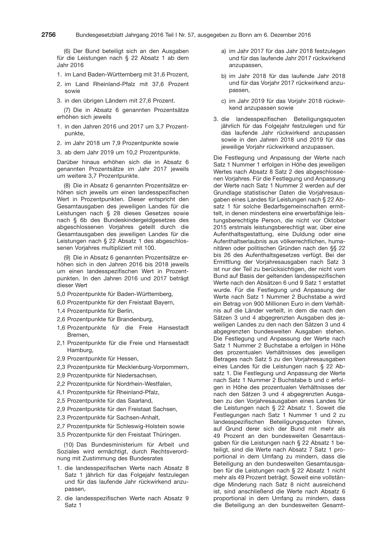 BGBl. 2016, Seite 2756 — Originalseite als Abbildung