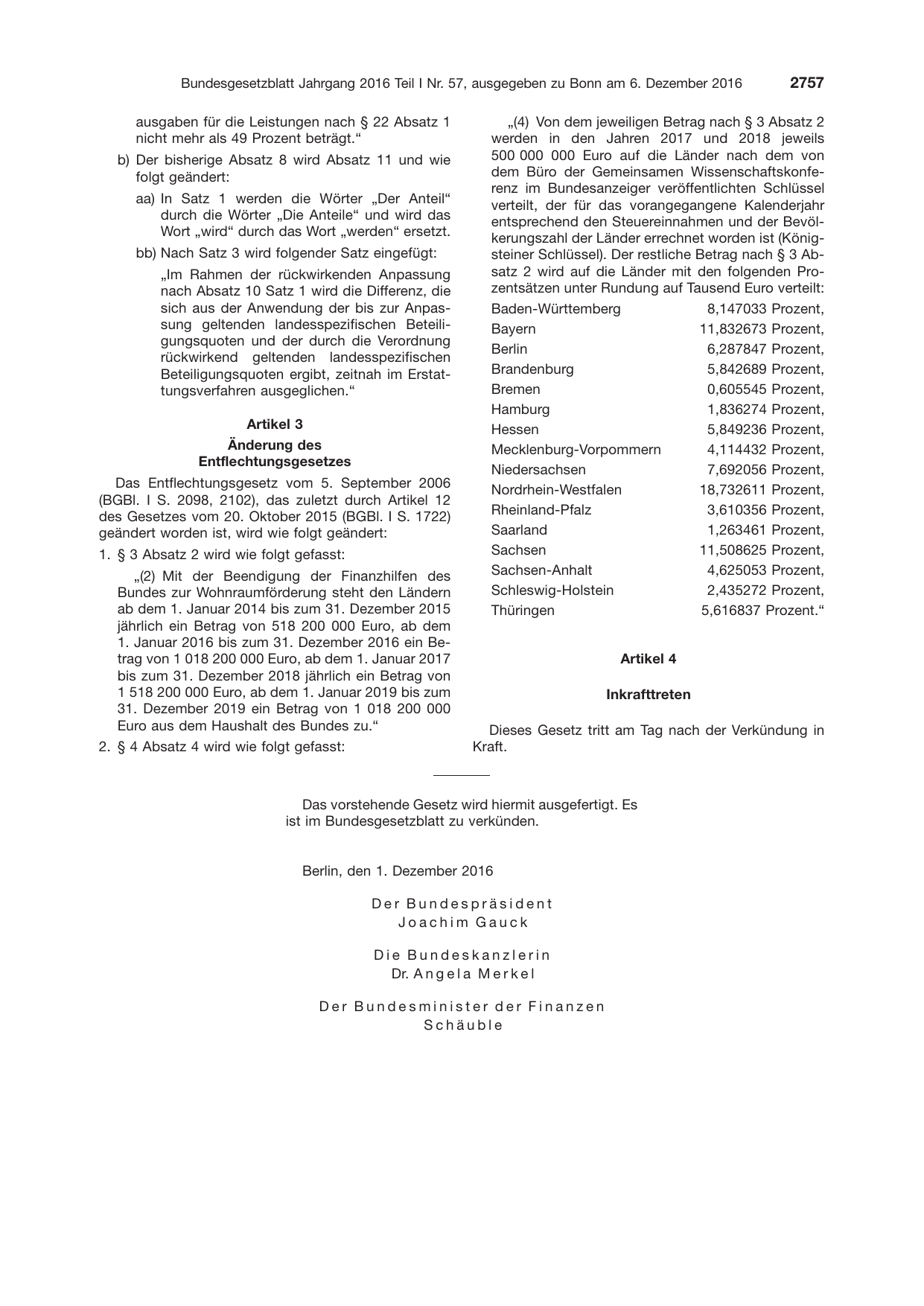 BGBl. 2016, Seite 2757 — Originalseite als Abbildung