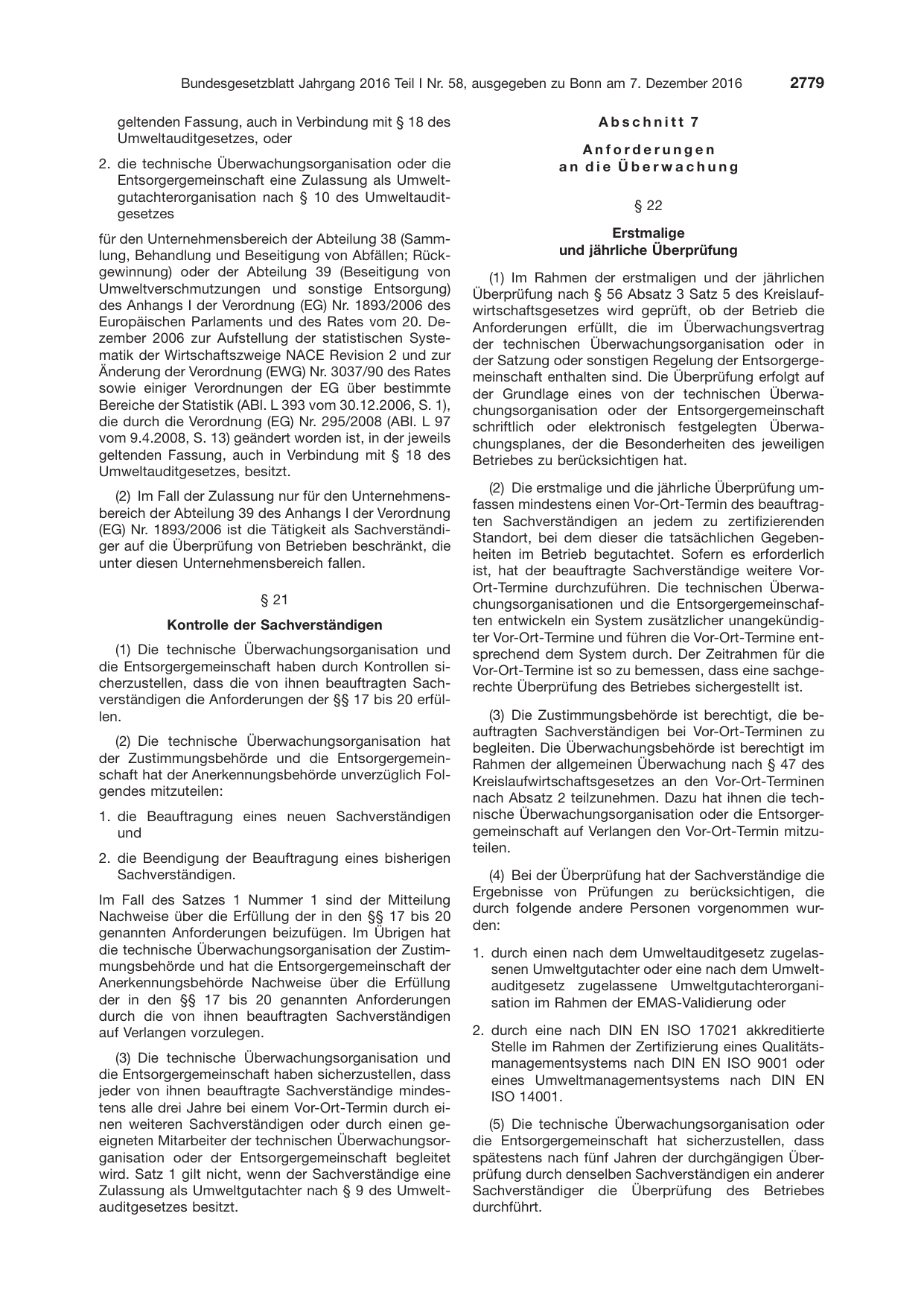 BGBl. 2016, Seite 2779 — Originalseite als Abbildung