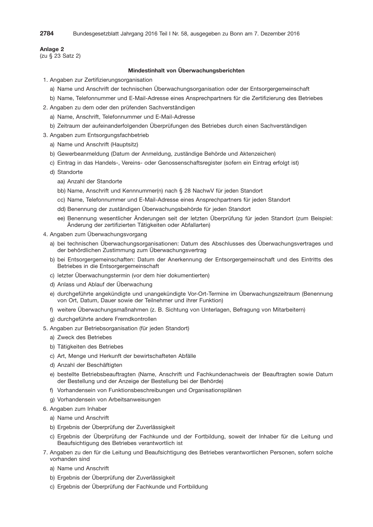 BGBl. 2016, Seite 2784 — Originalseite als Abbildung