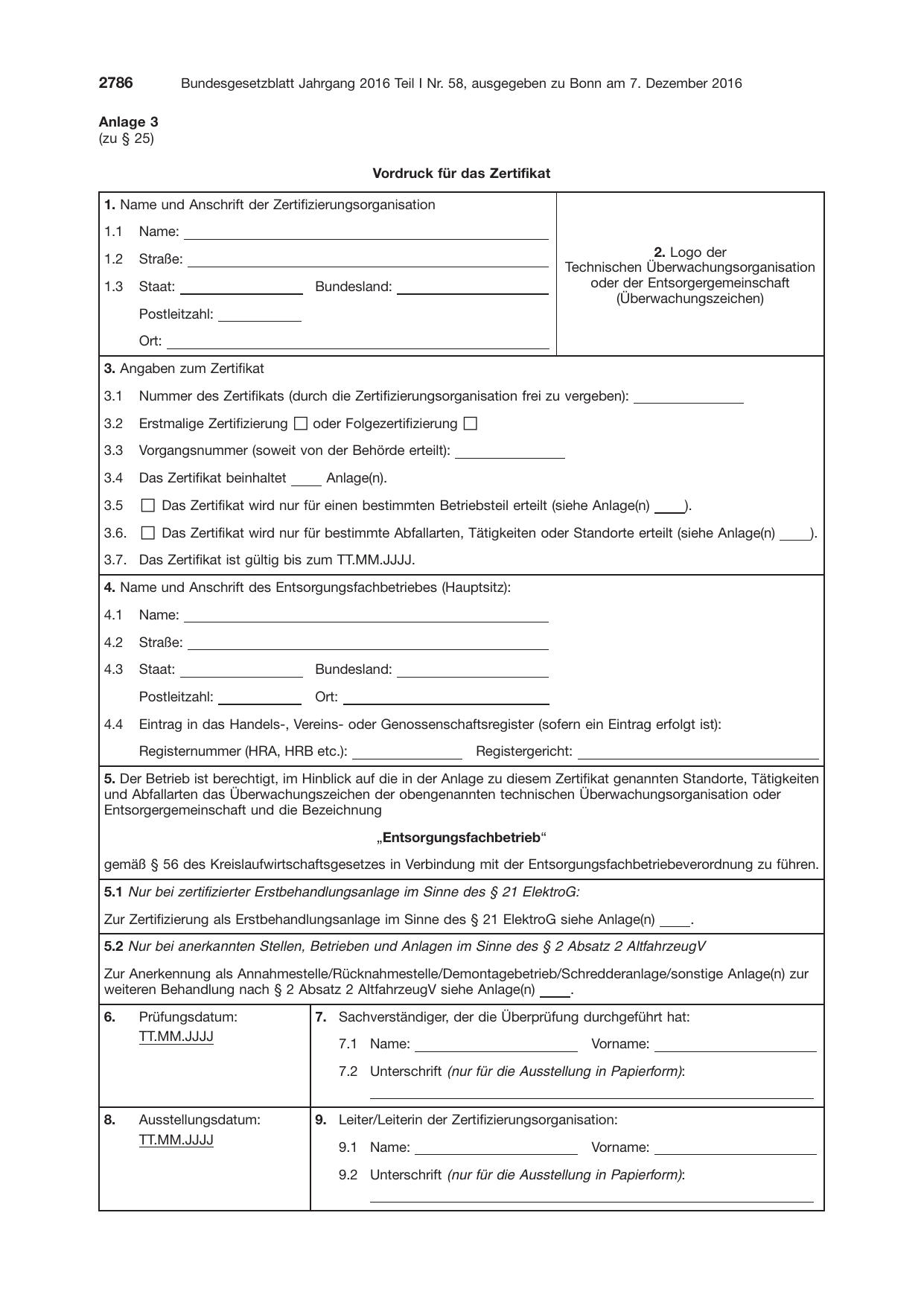 BGBl. 2016, Seite 2786 — Originalseite als Abbildung