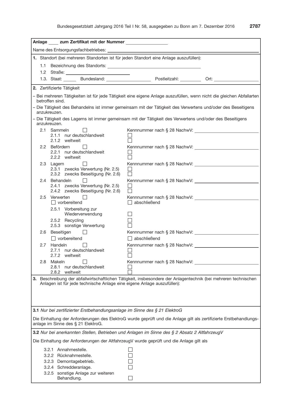 BGBl. 2016, Seite 2787 — Originalseite als Abbildung