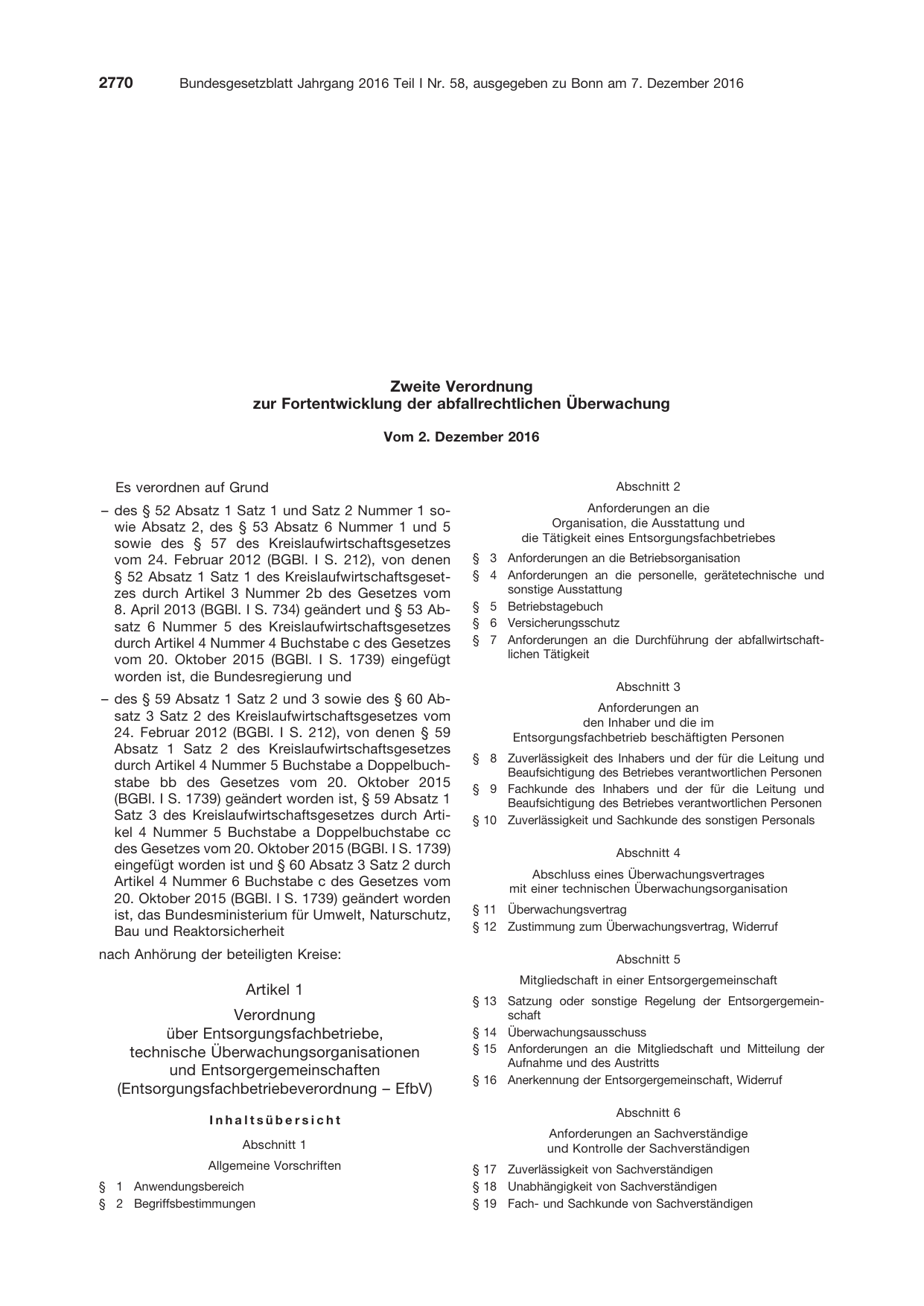 BGBl. 2016, Seite 2770 — Originalseite als Abbildung