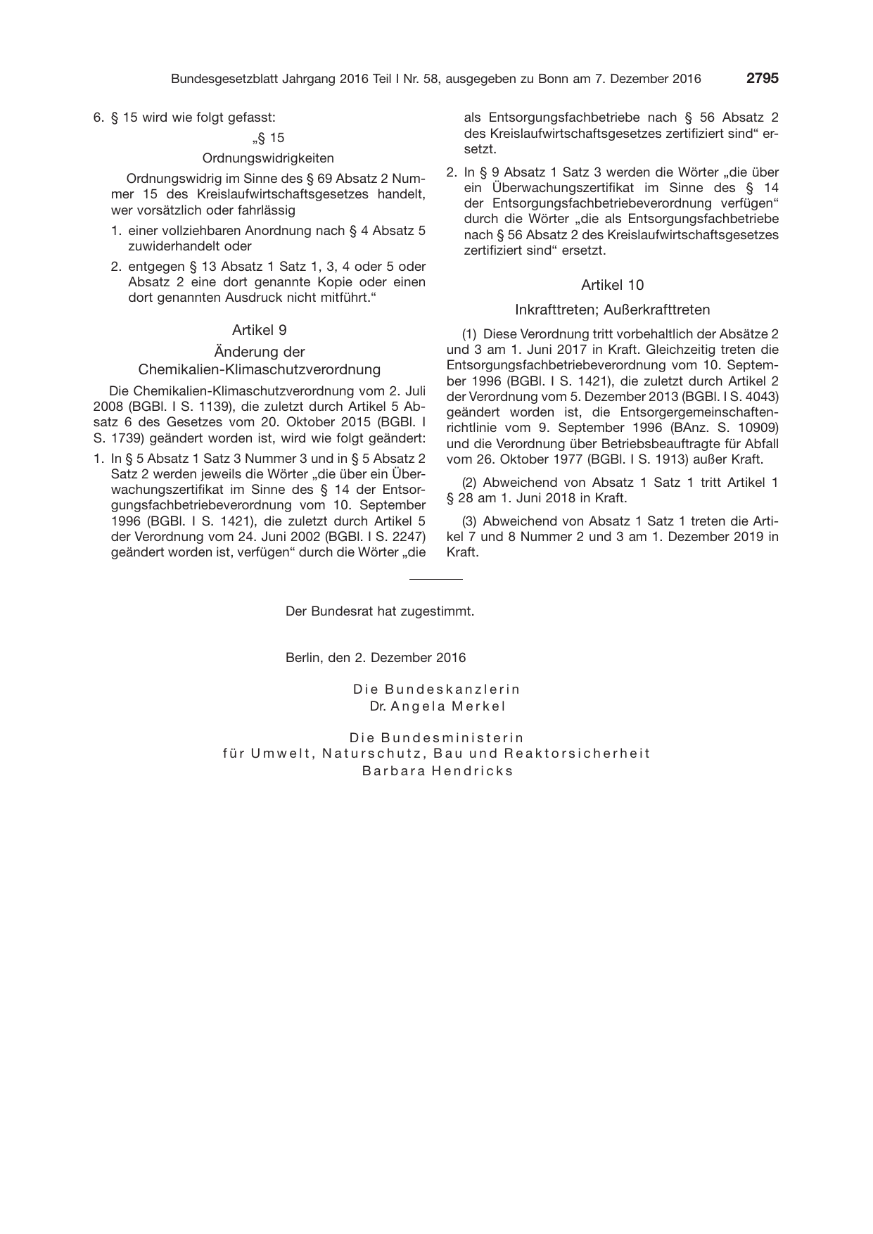 BGBl. 2016, Seite 2795 — Originalseite als Abbildung