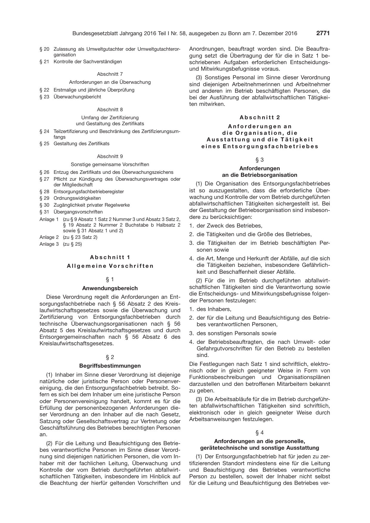 BGBl. 2016, Seite 2771 — Originalseite als Abbildung