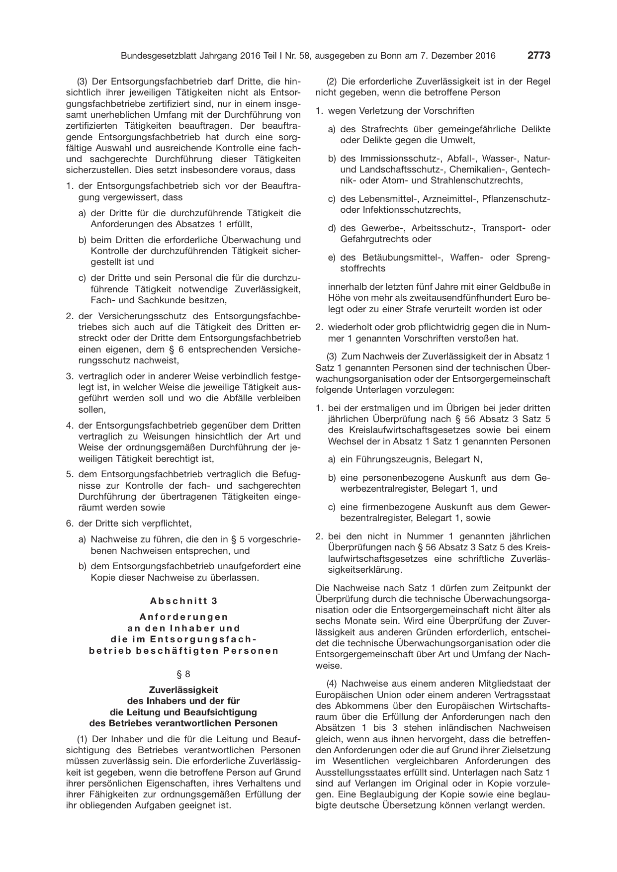 BGBl. 2016, Seite 2773 — Originalseite als Abbildung