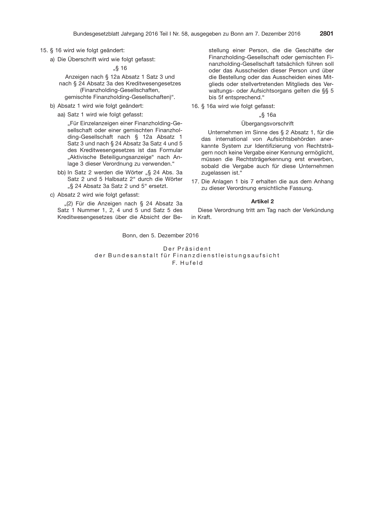BGBl. 2016, Seite 2801 — Originalseite als Abbildung