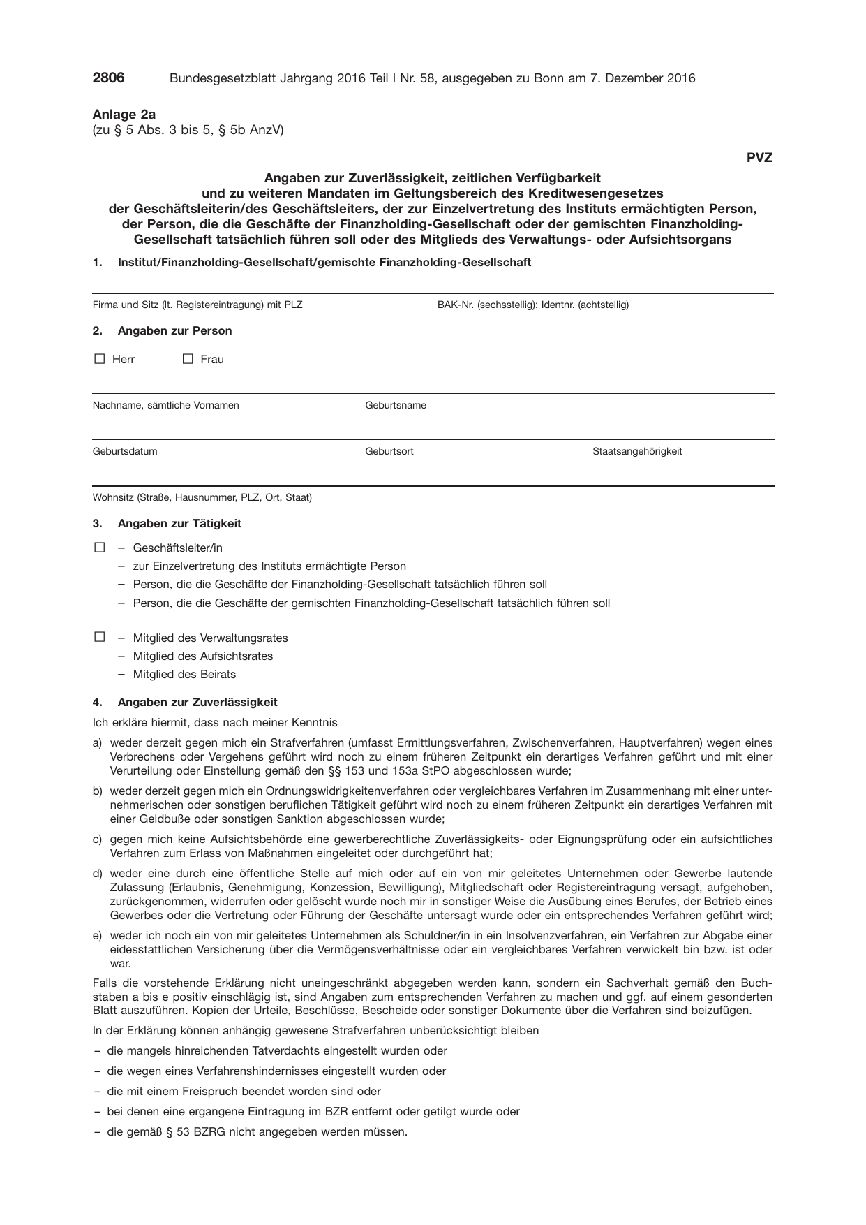 BGBl. 2016, Seite 2806 — Originalseite als Abbildung