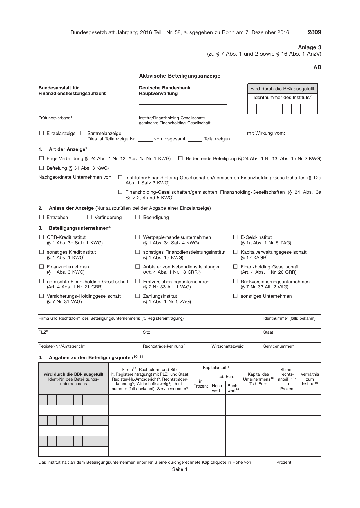 BGBl. 2016, Seite 2809 — Originalseite als Abbildung