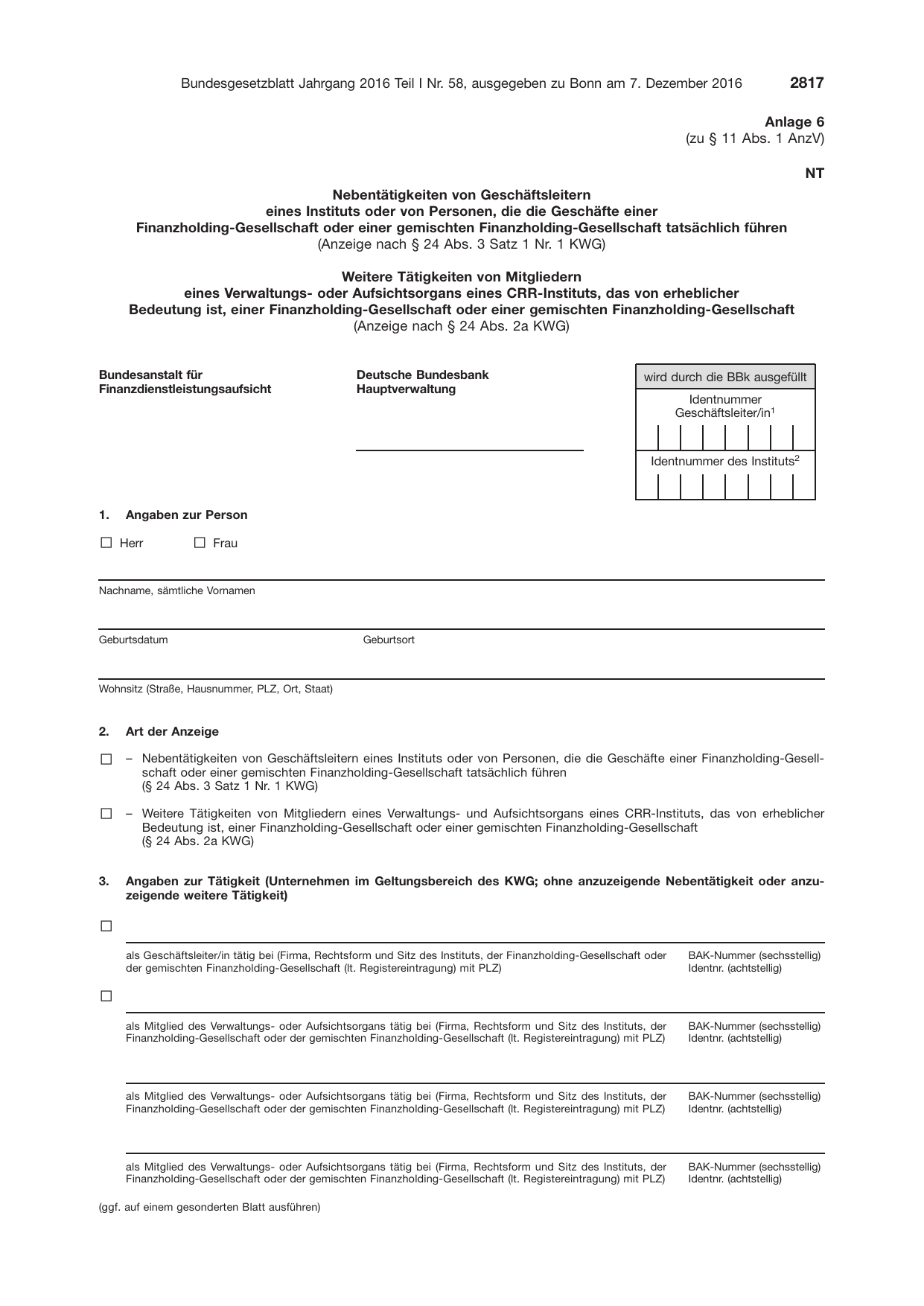 BGBl. 2016, Seite 2817 — Originalseite als Abbildung