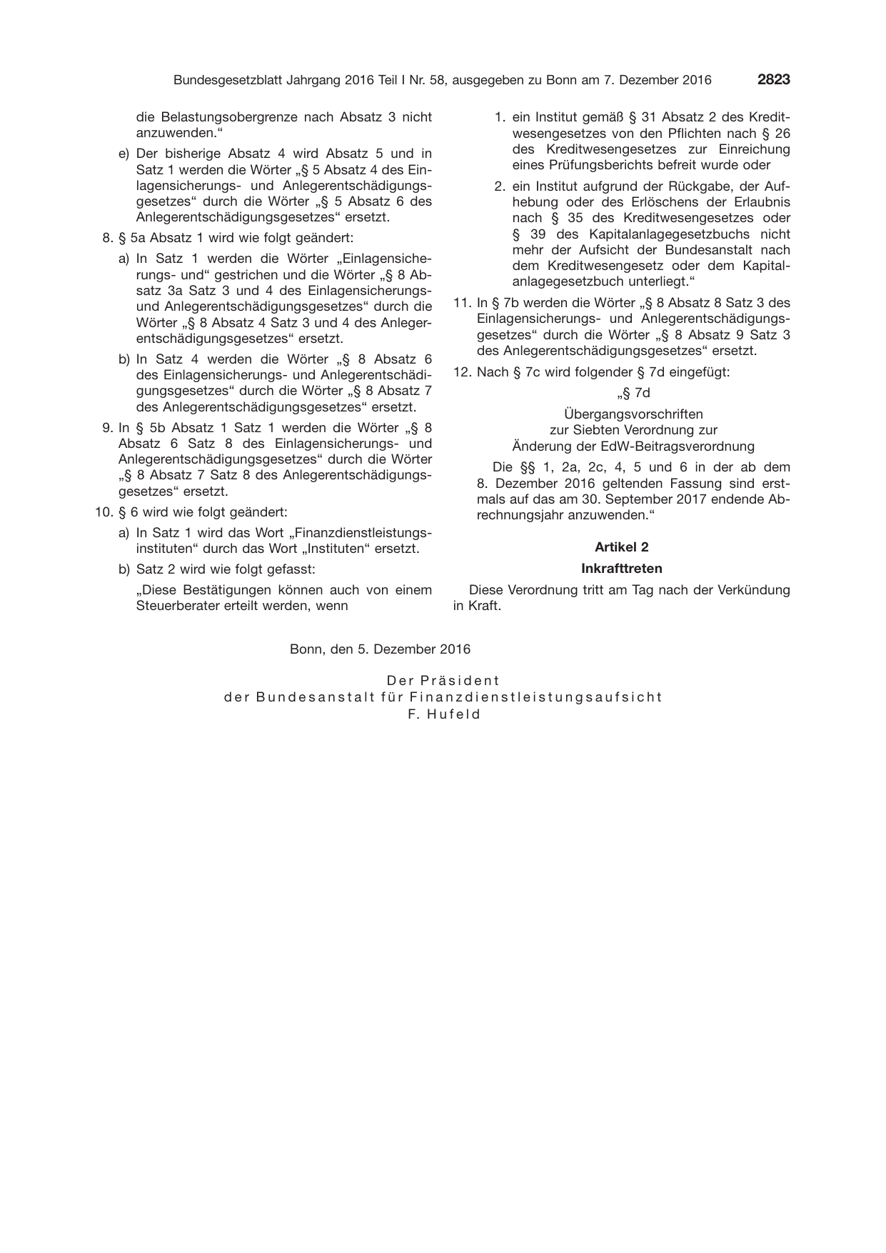 BGBl. 2016, Seite 2823 — Originalseite als Abbildung