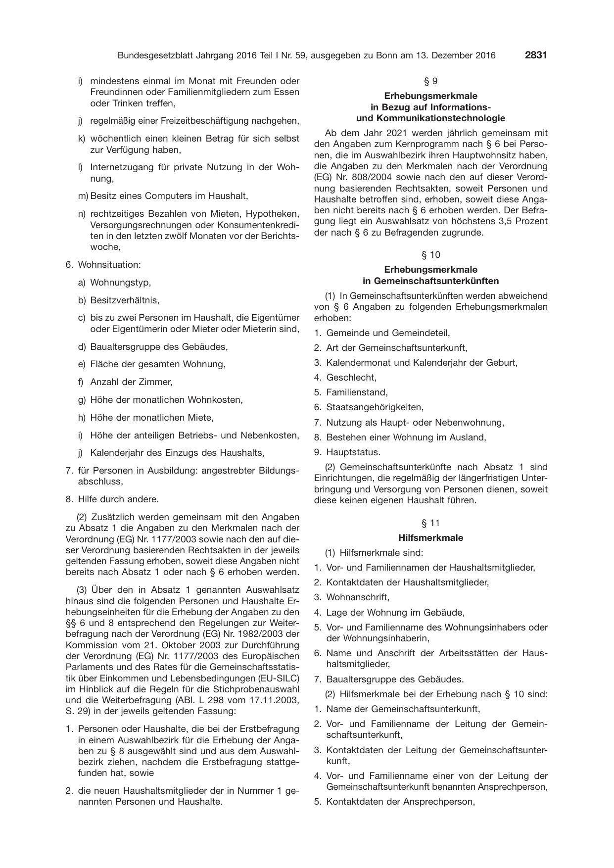 BGBl. 2016, Seite 2831 — Originalseite als Abbildung