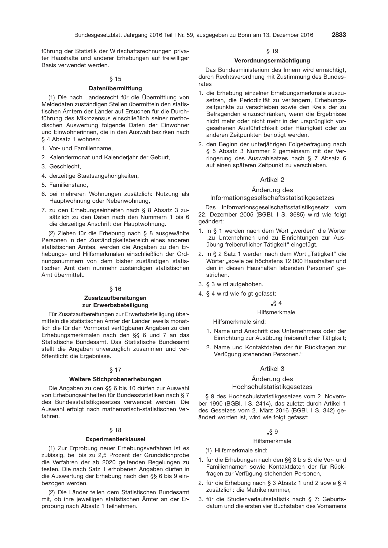 BGBl. 2016, Seite 2833 — Originalseite als Abbildung