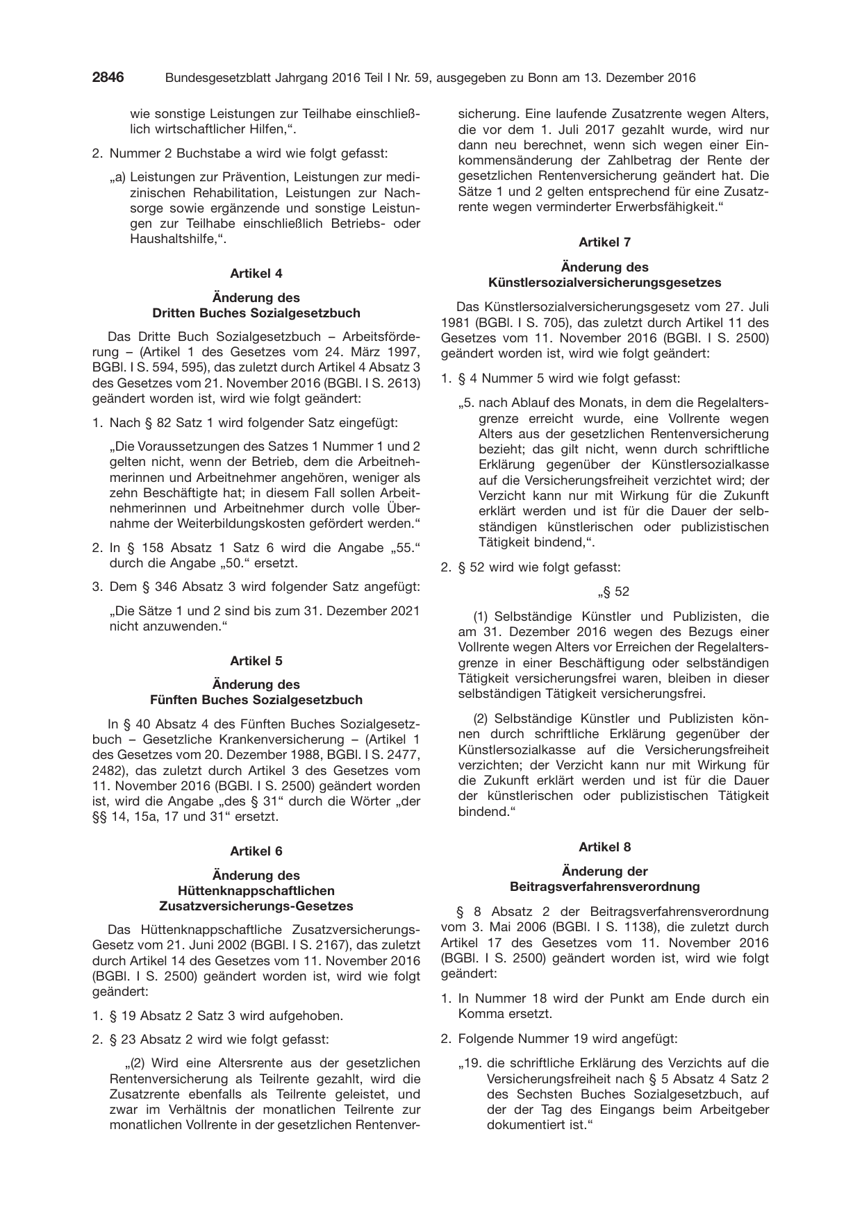 BGBl. 2016, Seite 2846 — Originalseite als Abbildung