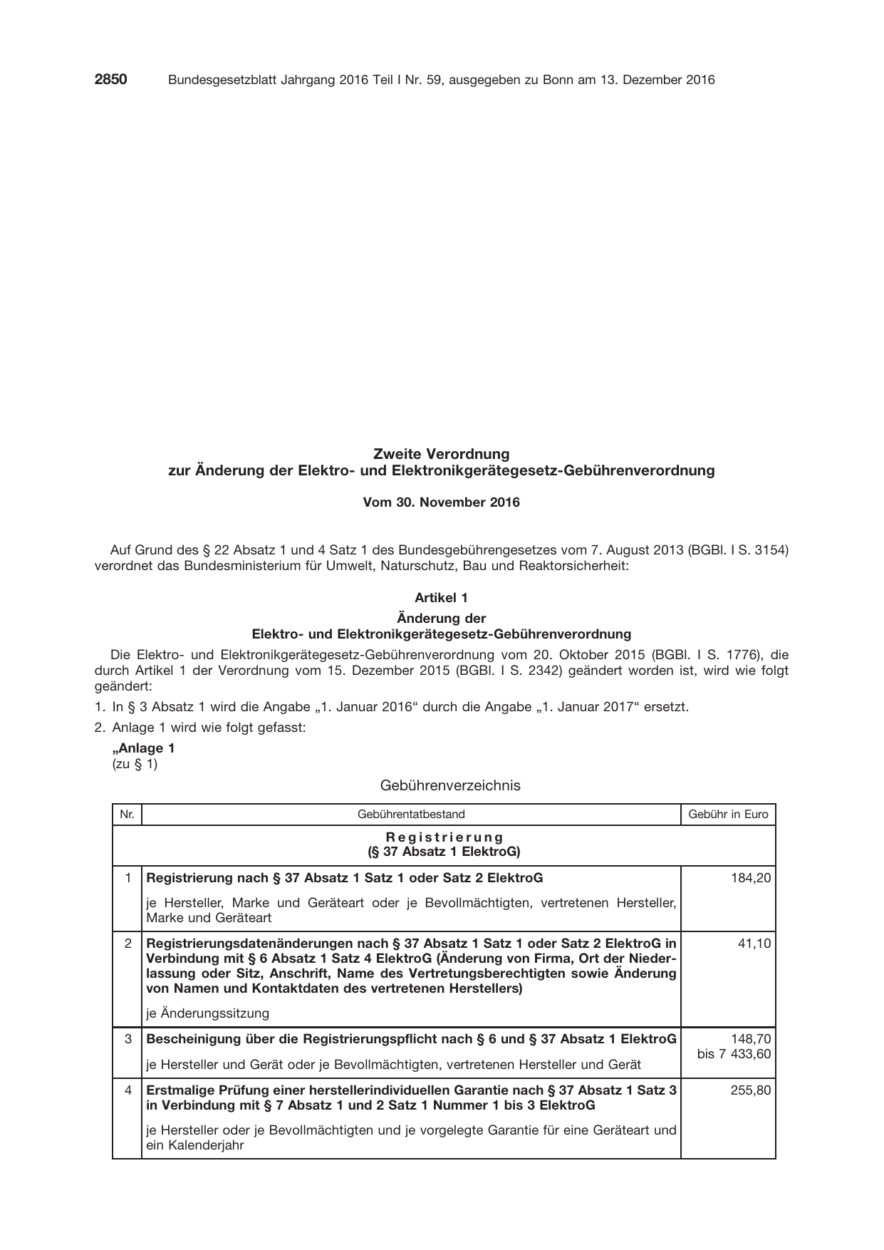 BGBl. 2016, Seite 2850 — Originalseite als Abbildung