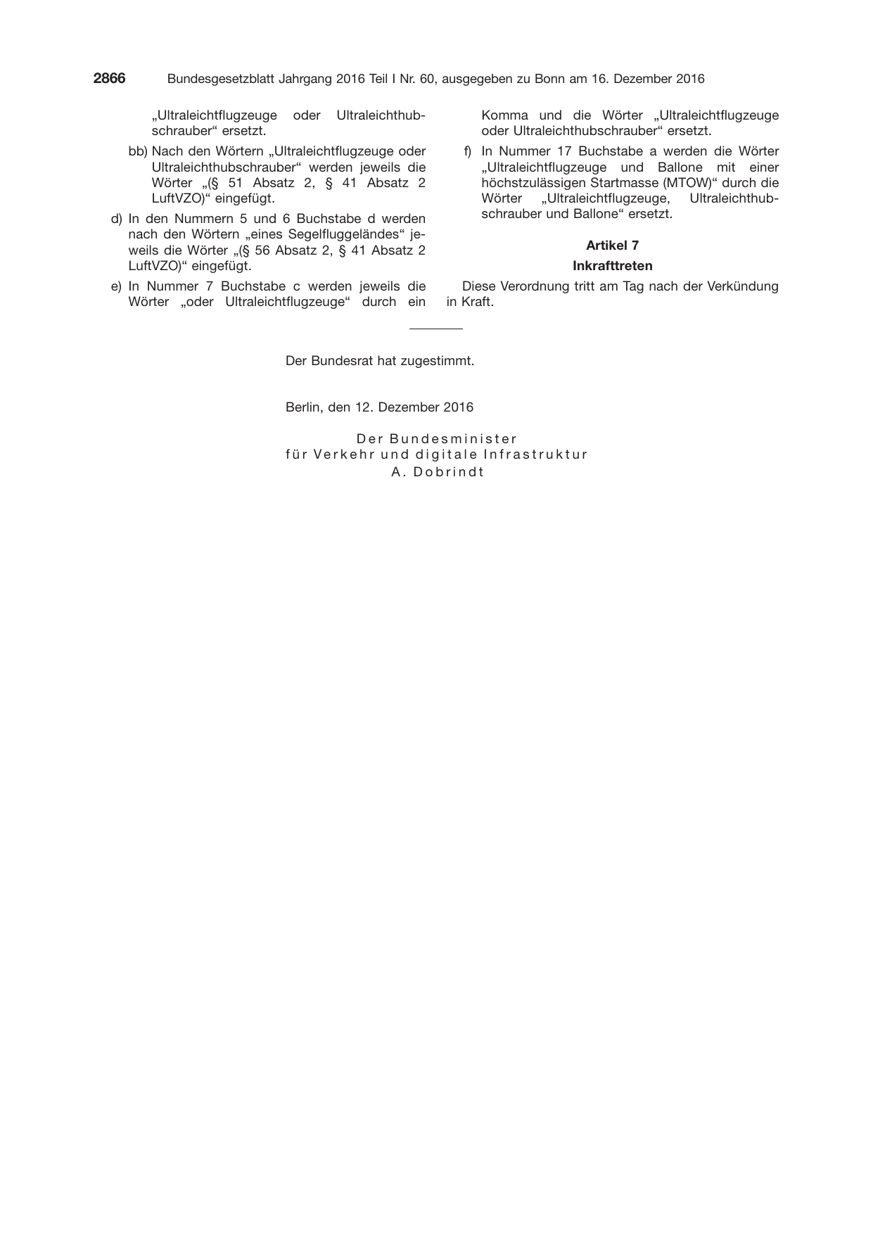 BGBl. 2016, Seite 2866 — Originalseite als Abbildung
